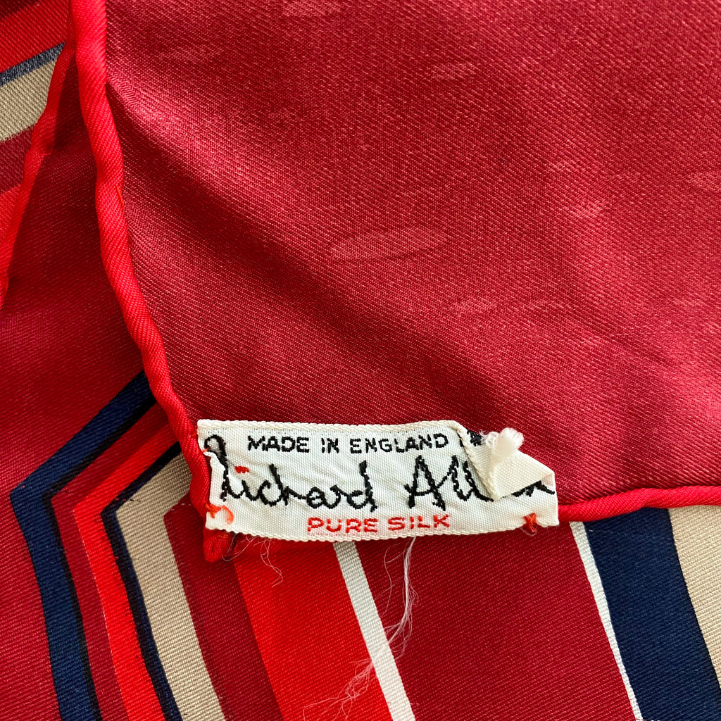 1970s Richard Allan Geometric Vintage Silk Scarf