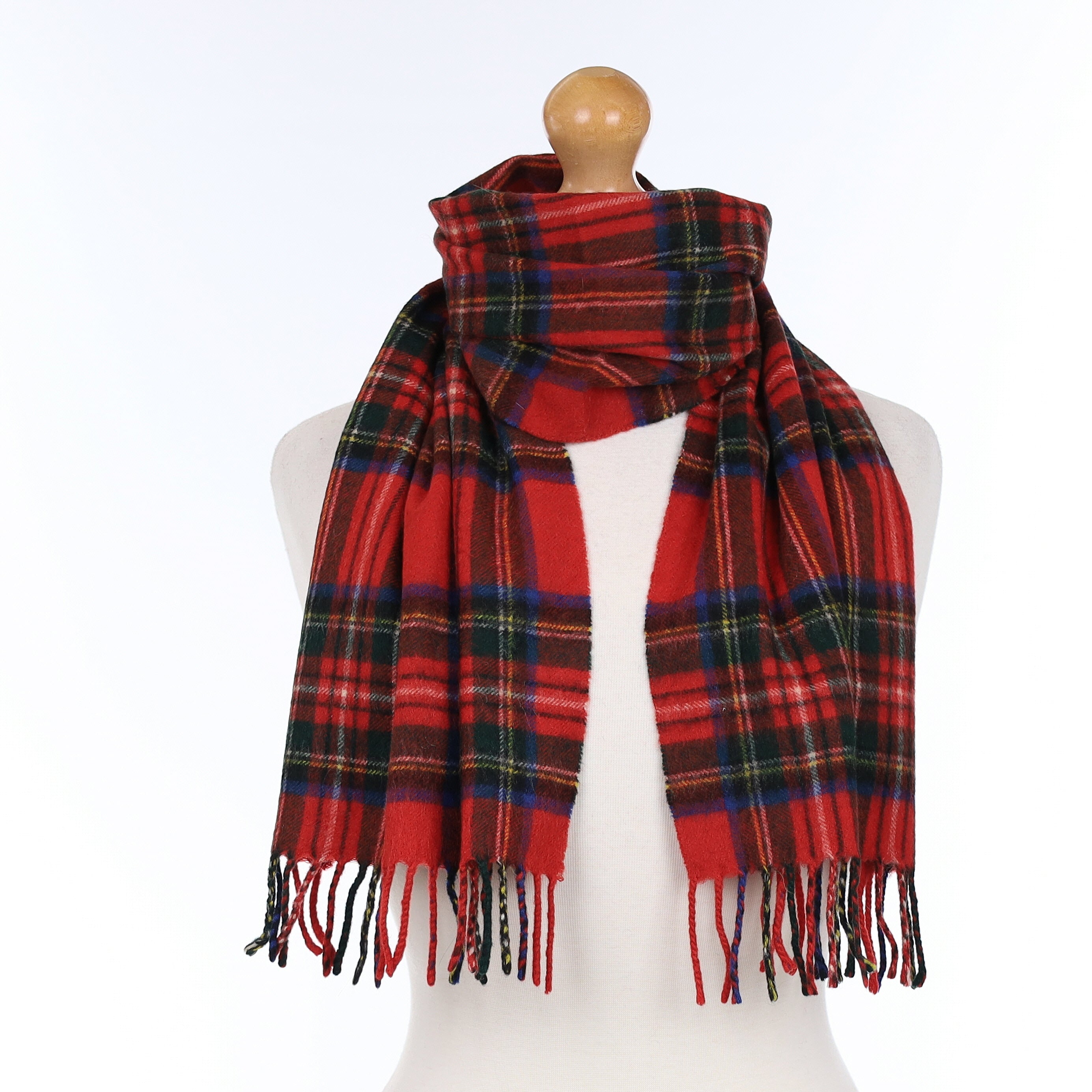 Scottish Red Tartan Cashmere Woven Scarf
