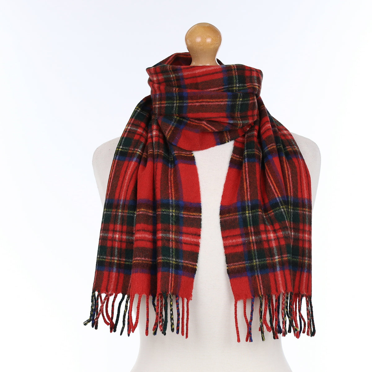 Scottish Red Tartan Cashmere Woven Scarf