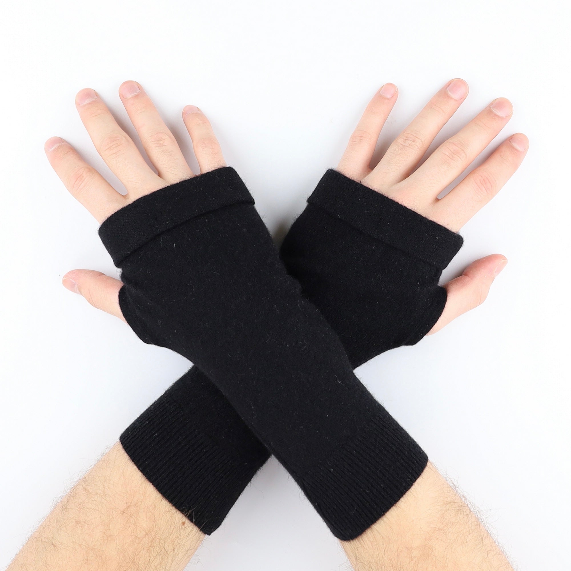 Men’s Black Fingerless Gloves