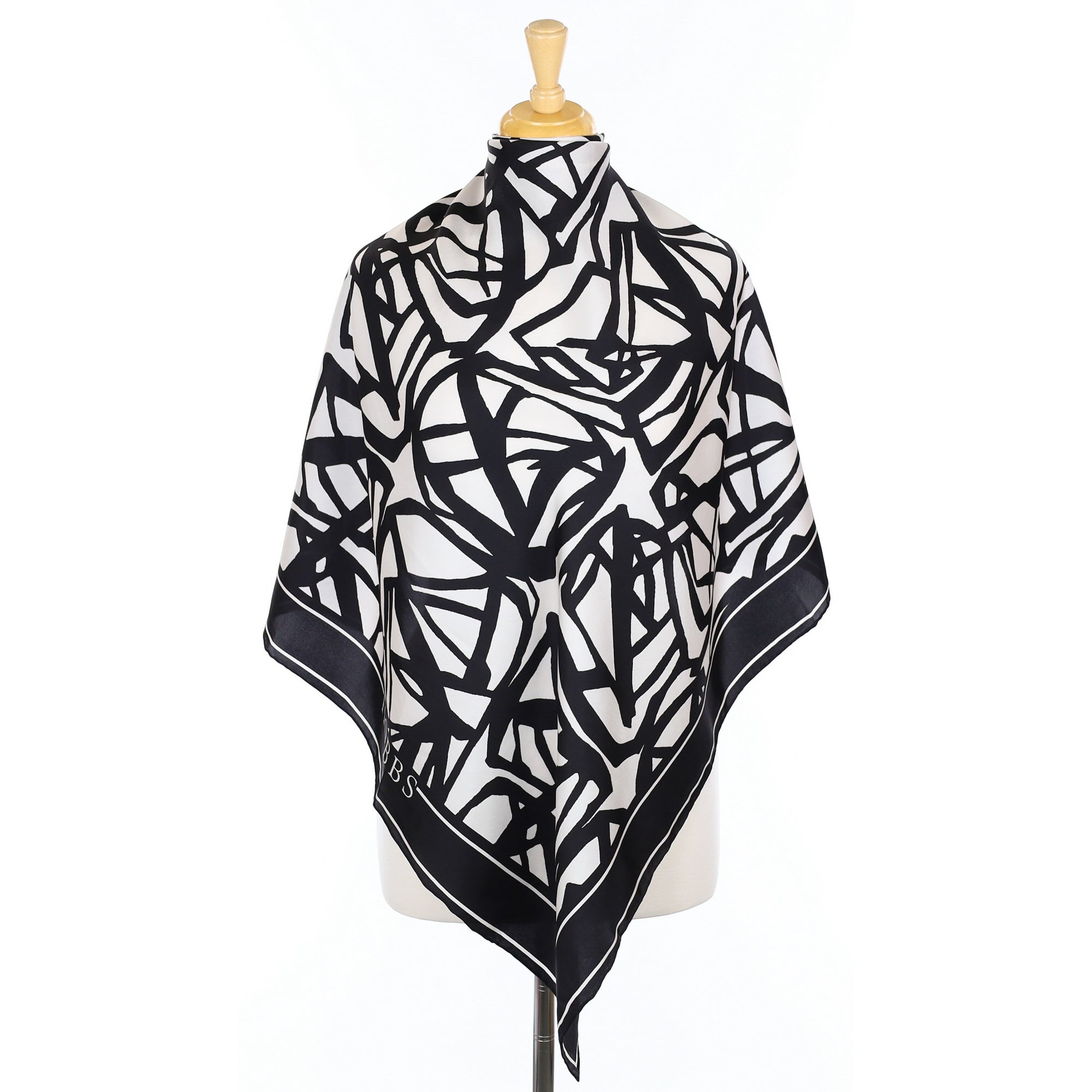 Brand New Hobbs Monochrome Abstract Silk Scarf
