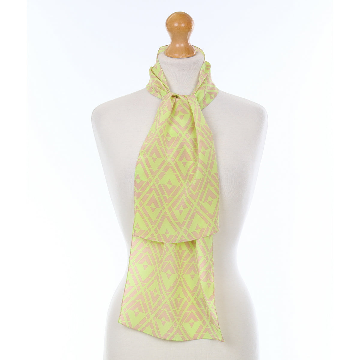 Neon Green Art Deco Silk Scarf