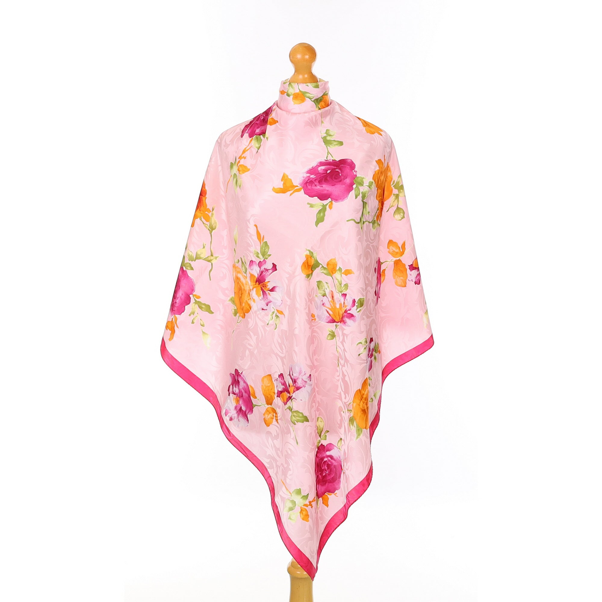 Jammers & Leufgen Pink Floral Silk Scarf