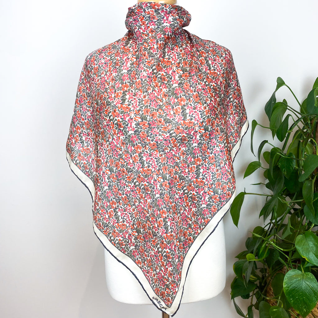 Jaeger Floral Vintage Silk Scarf
