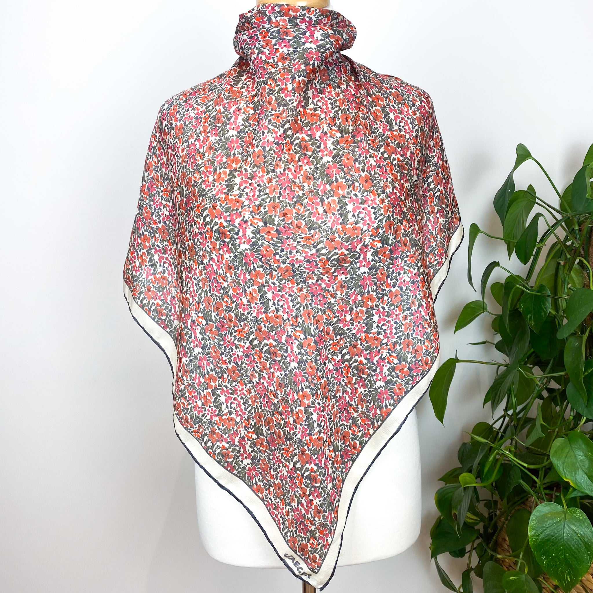 Jaeger Floral Vintage Silk Scarf