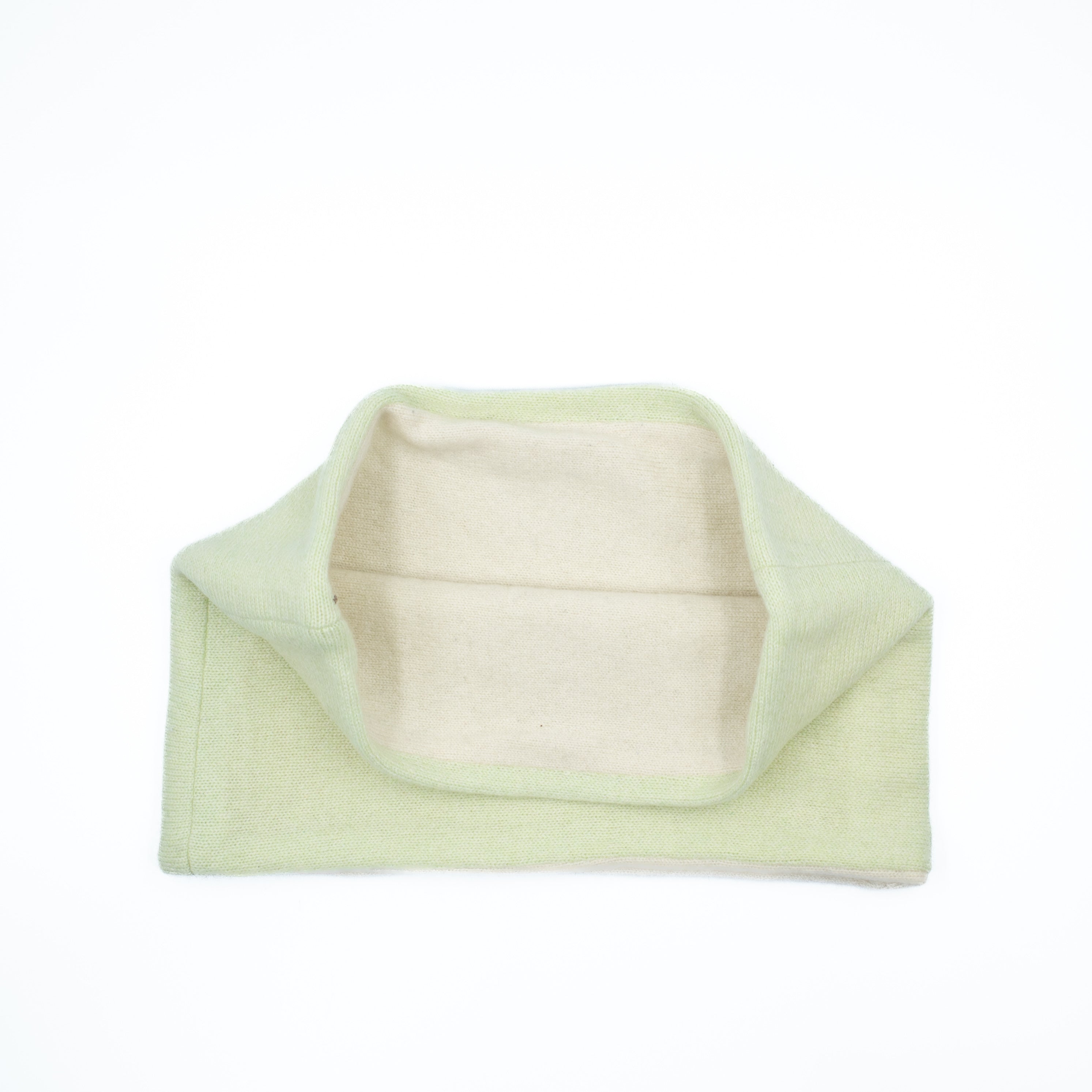 Bright Pale Lime and Cream Neck Warmer