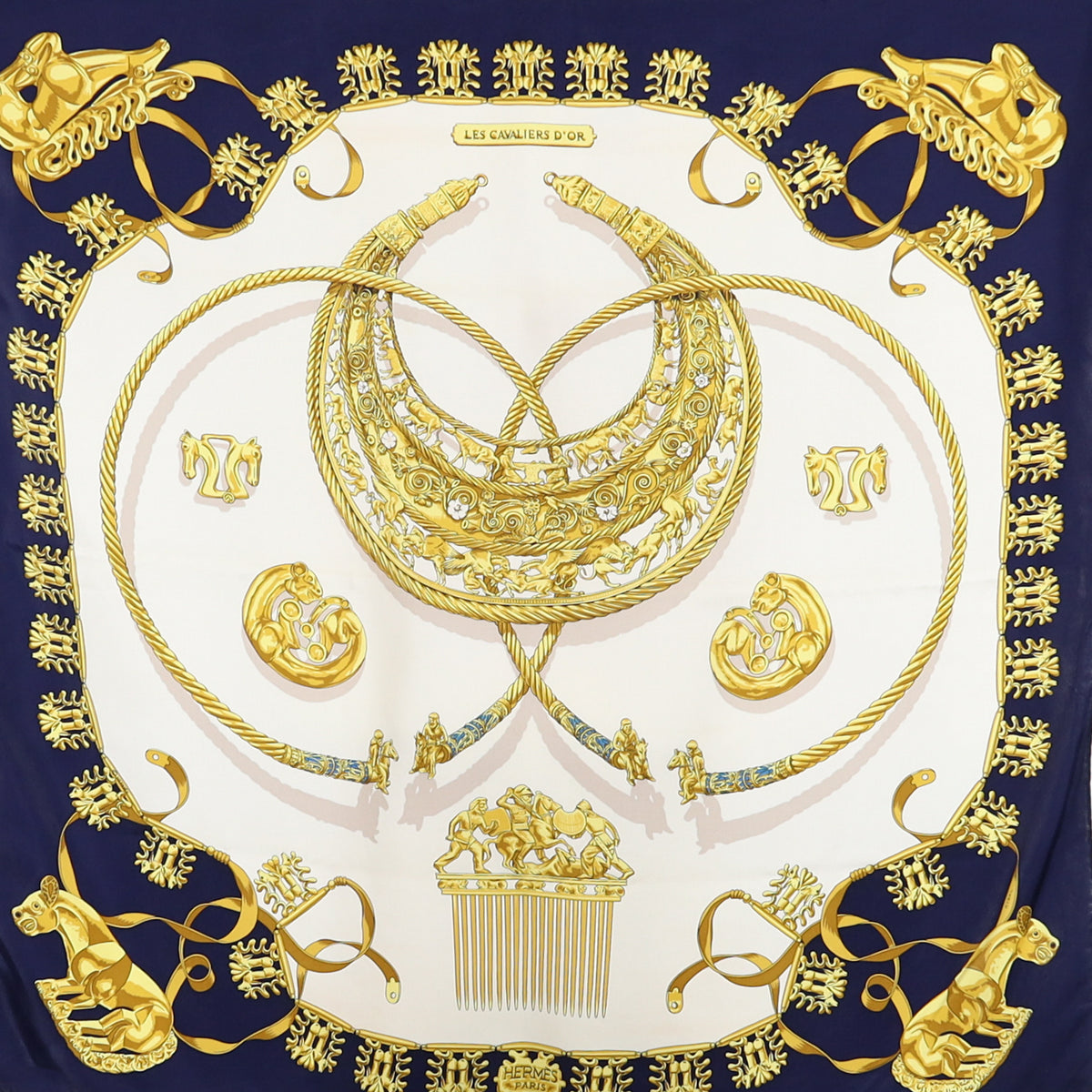 Hermès Les Cavaliers D’or Silk Scarf
