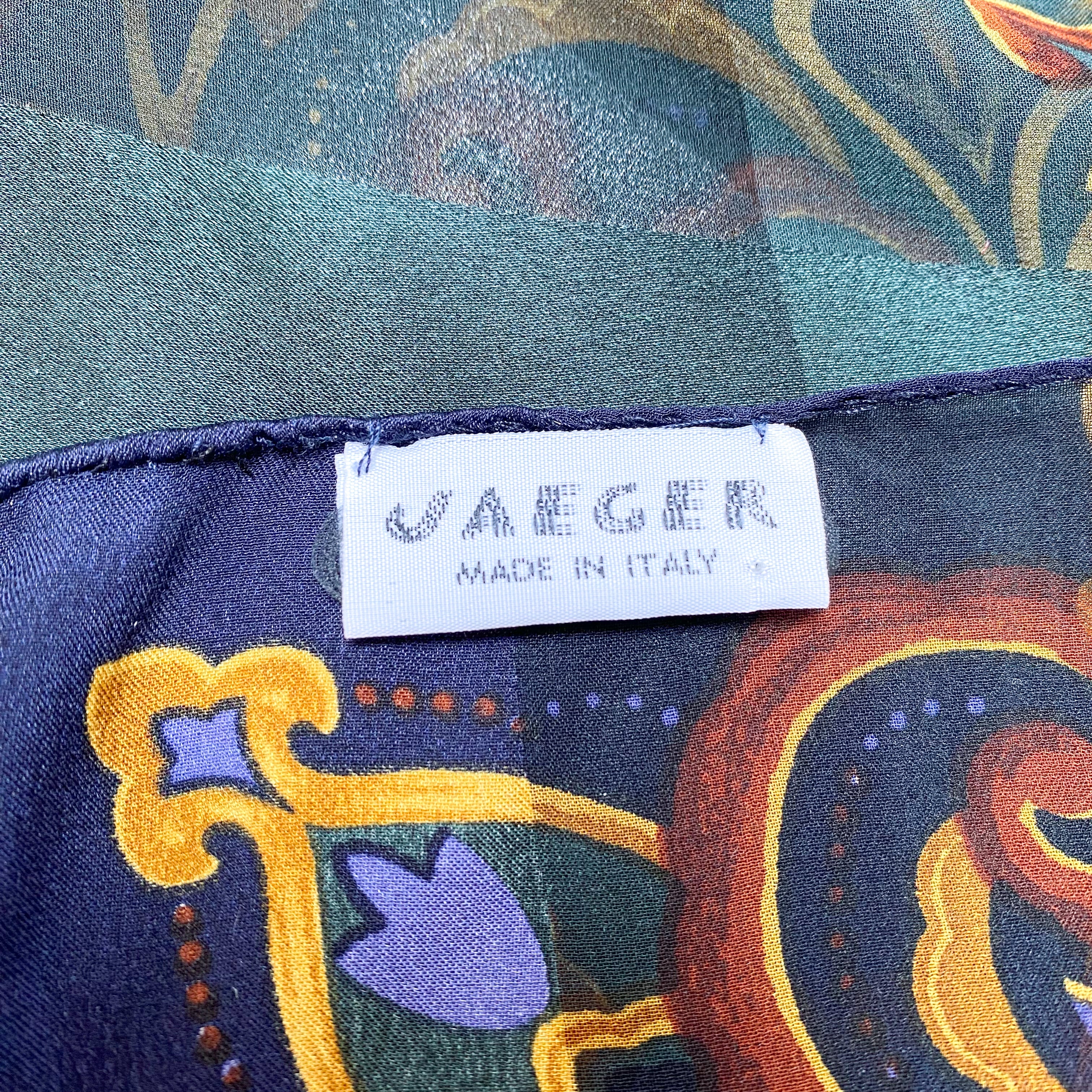 Vintage Jaeger Striped Silk Scarf