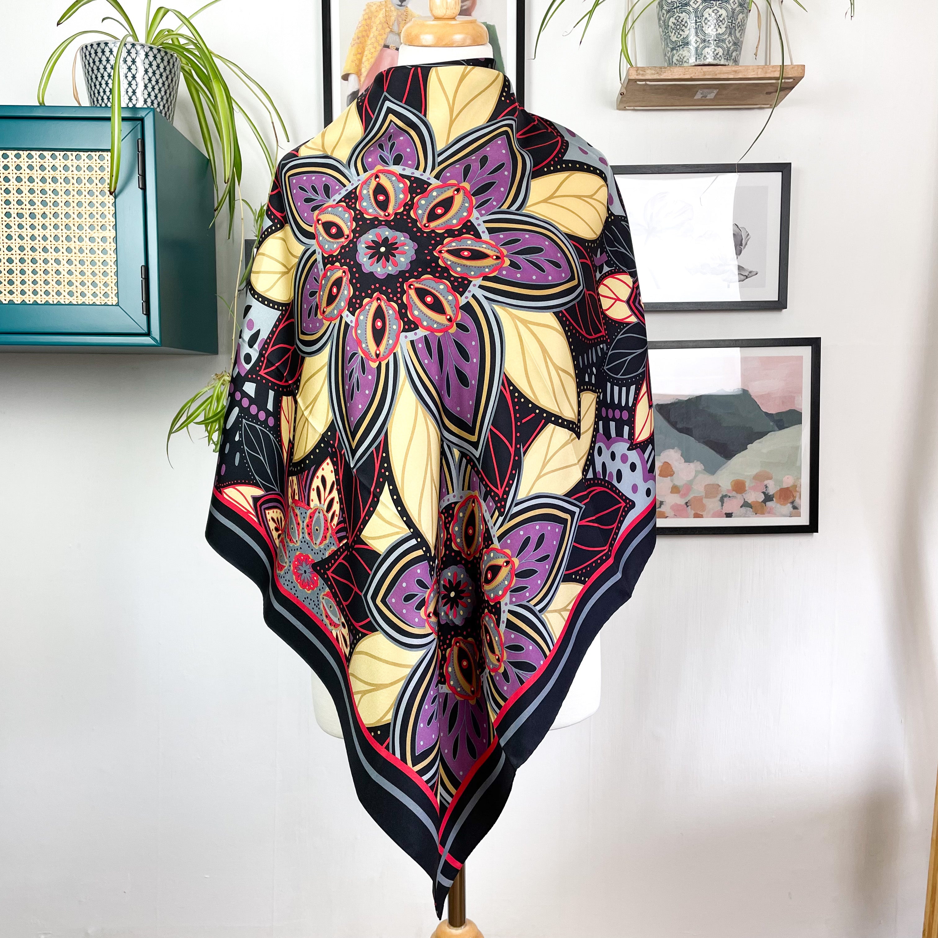 Large Clelia & Romy Floral Silk Scarf