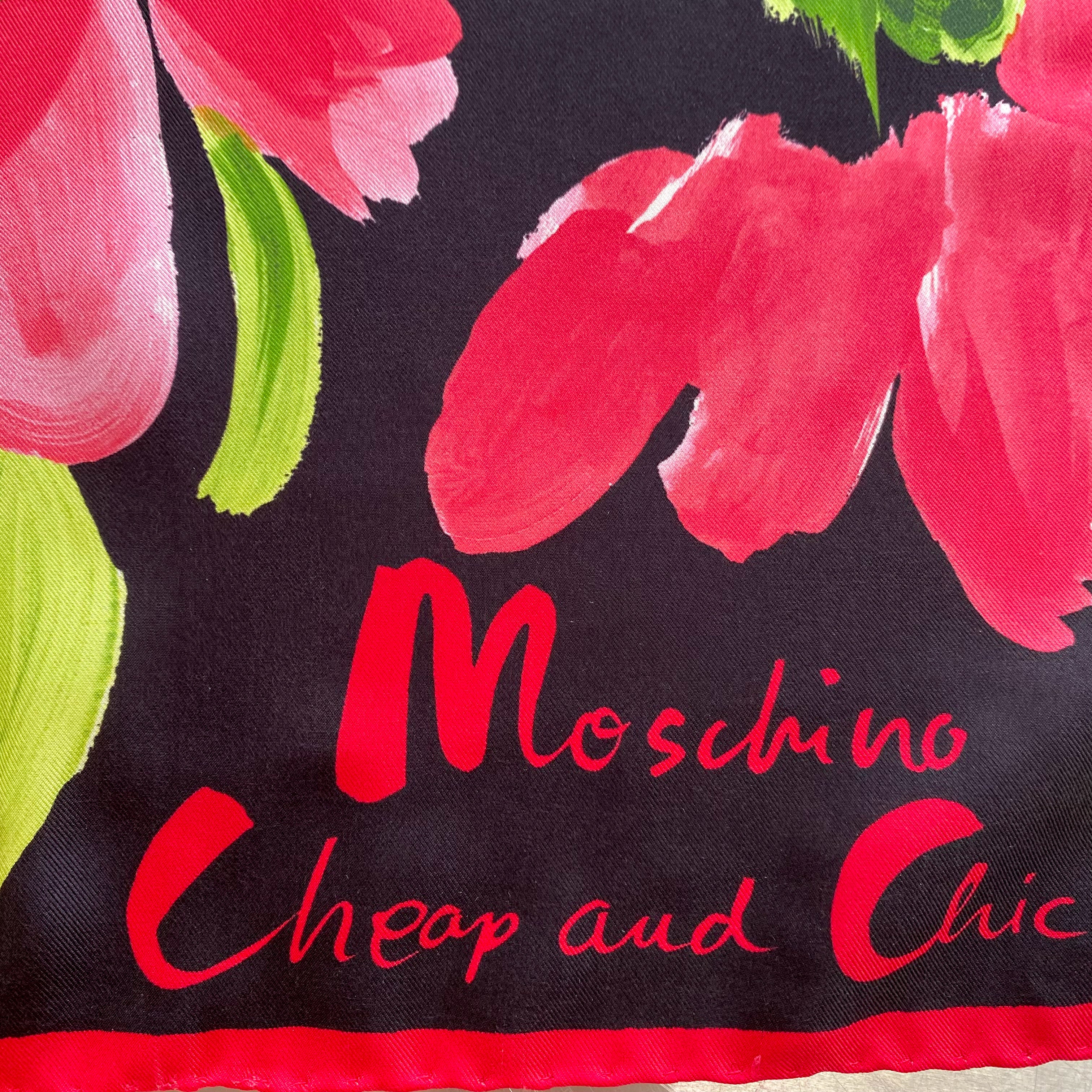Immaculate Moschino Bright Floral Silk Scarf