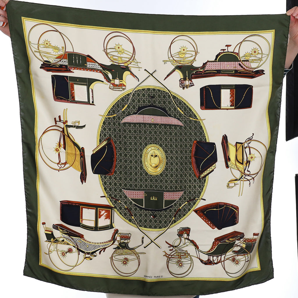 Hermès Les Voitures a Transformation Silk Scarf