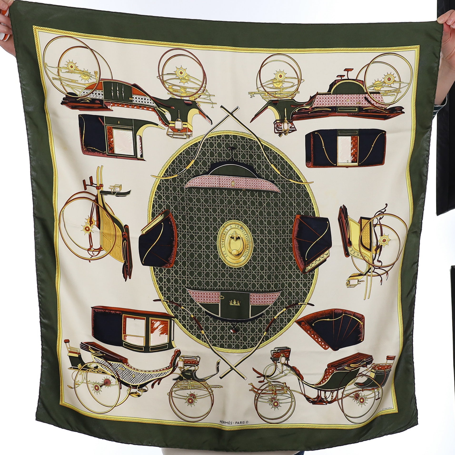 Hermès Les Voitures a Transformation Silk Scarf