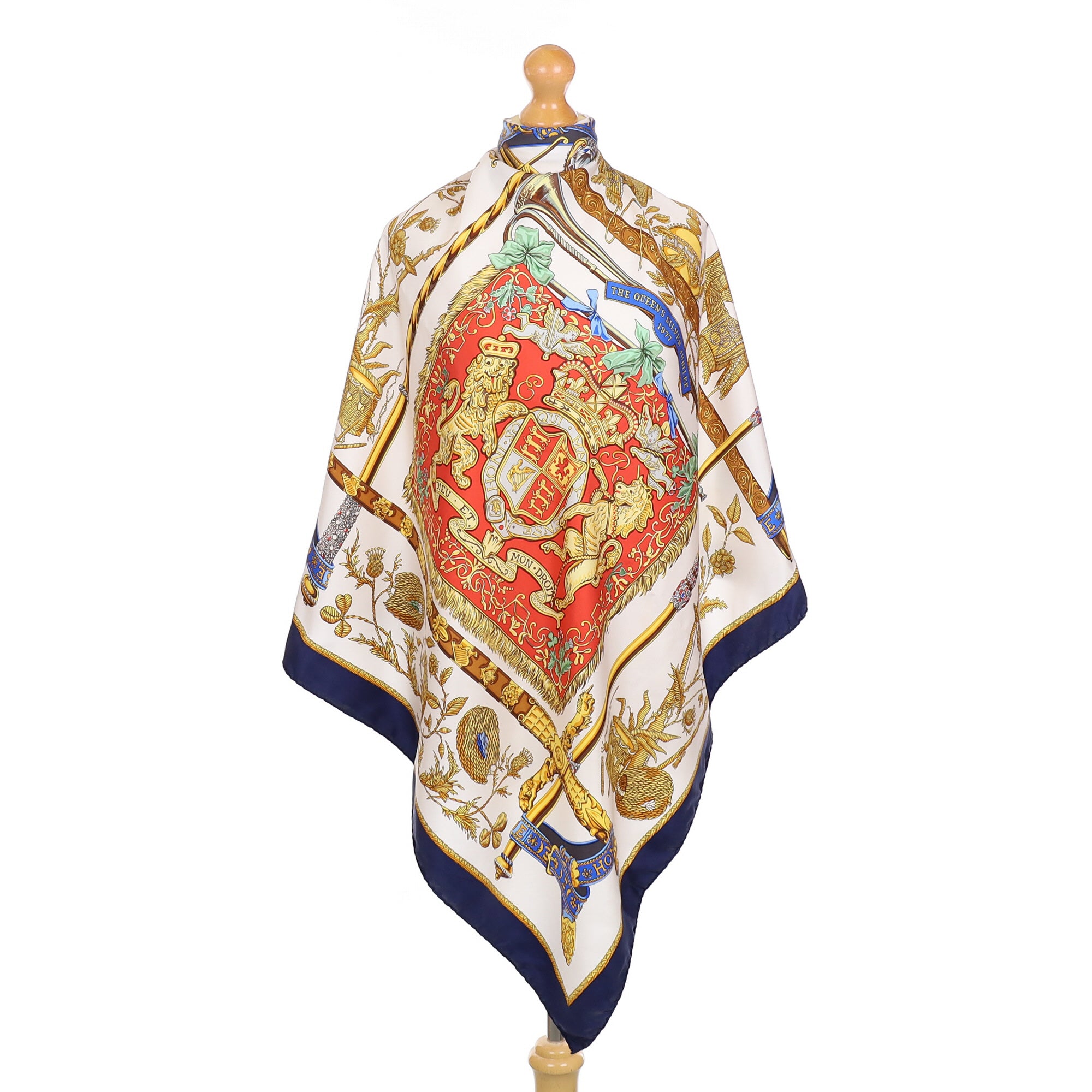 Hermès The Queens Silver Jubilee 1977 Silk Scarf Quite Rare
