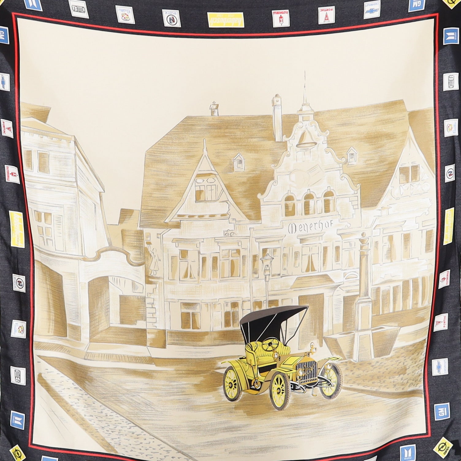 Classic Car Vintage Silk Scarf
