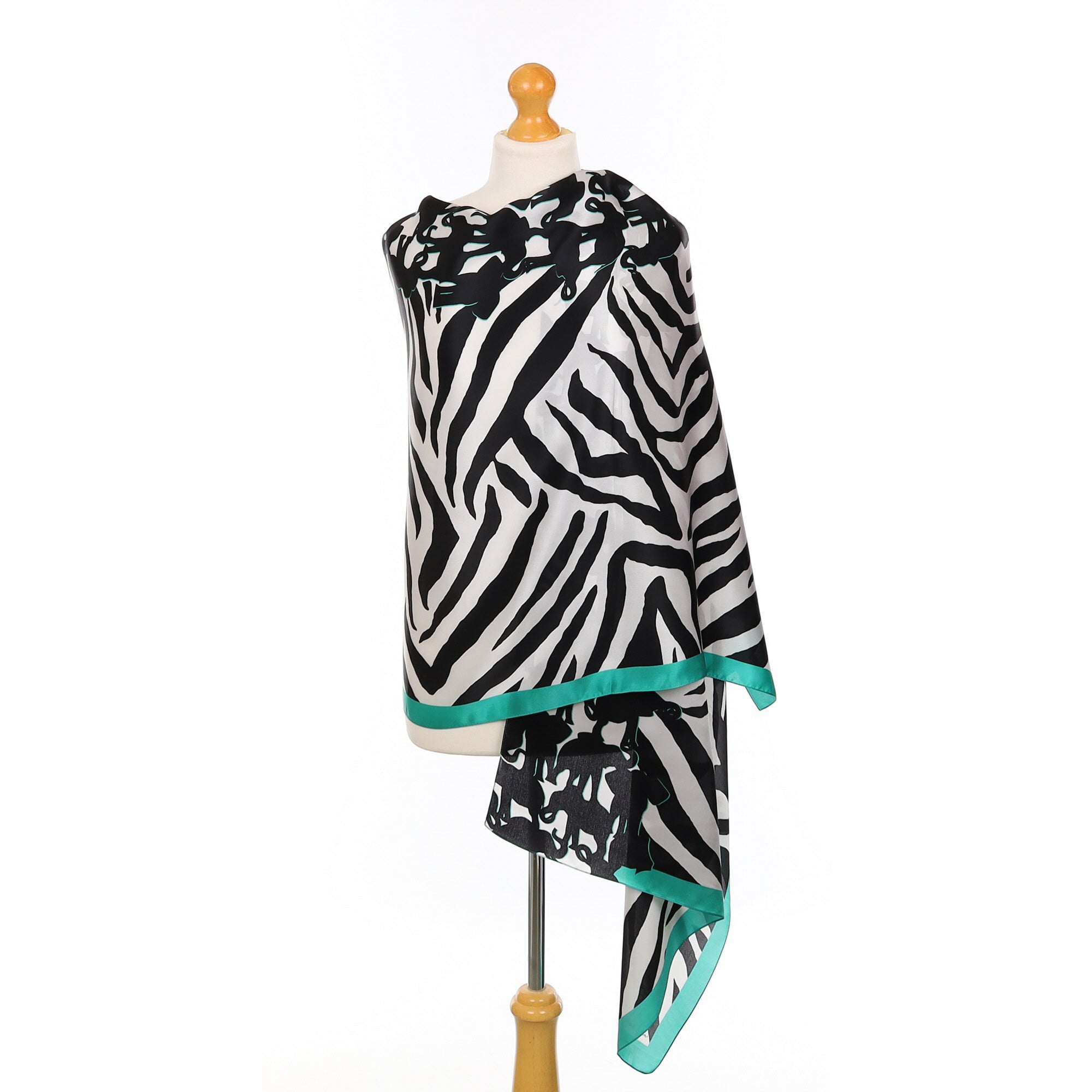 Marc Cain Zebra Print Wrap Silk Scarf