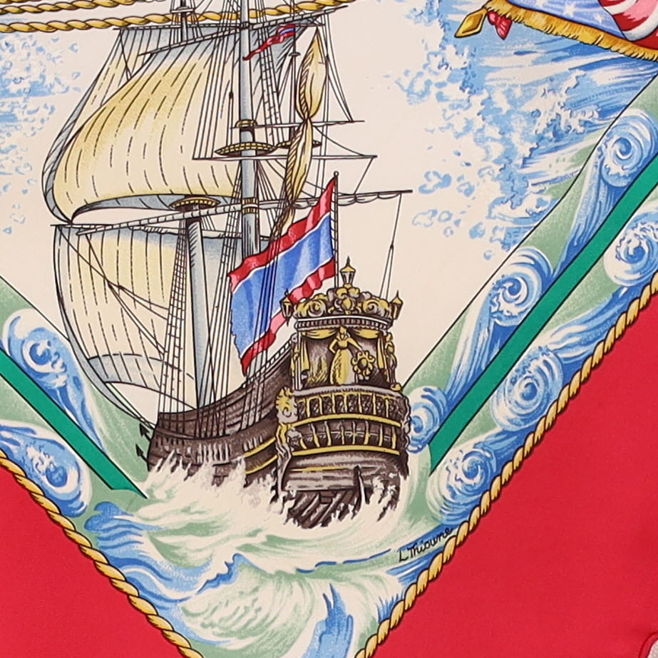 Quite Rare Hermès Vive Le Vent Silk Scarf