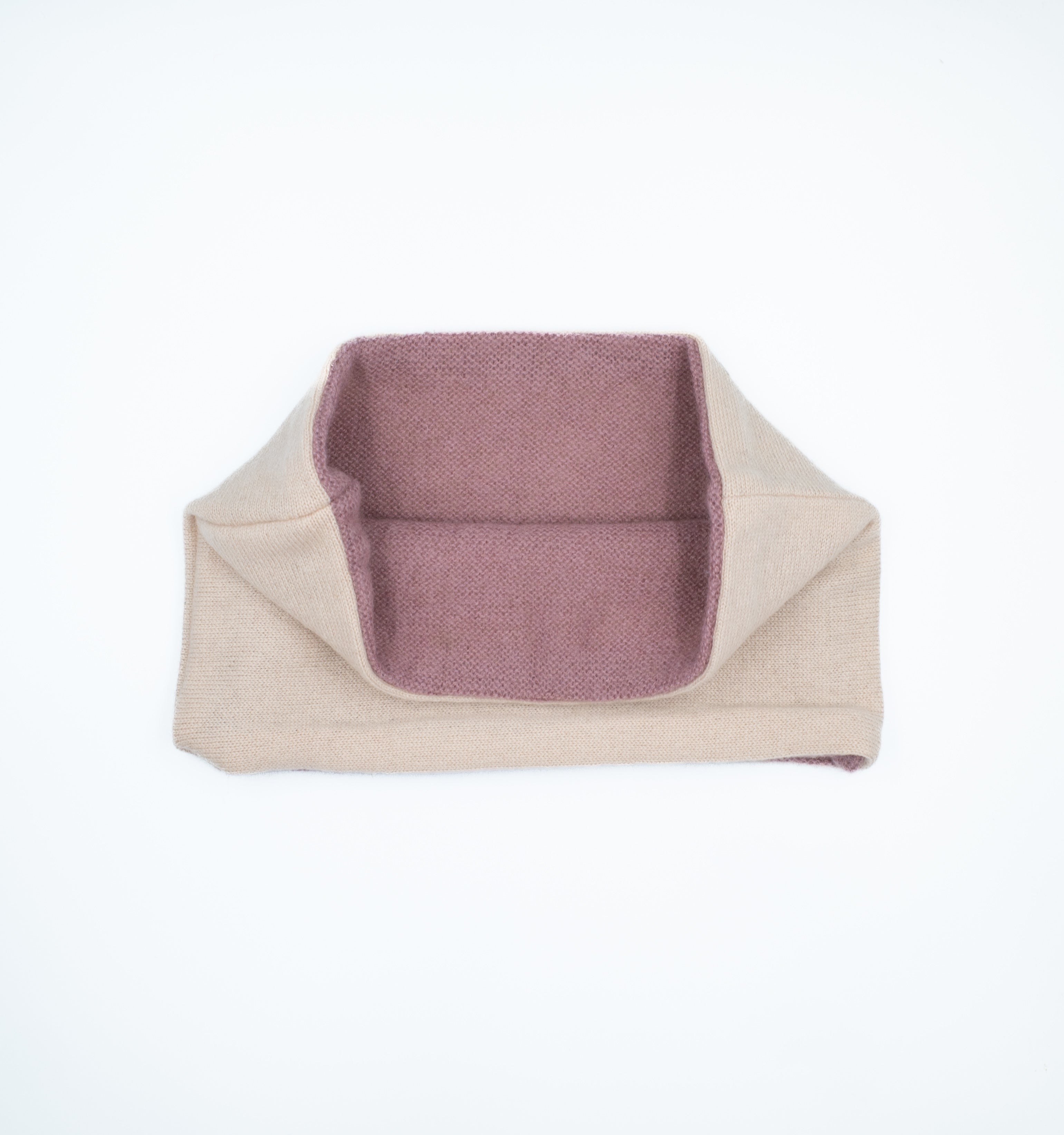 Biscuit Beige and Dusty Rose Purple Neck Warmer