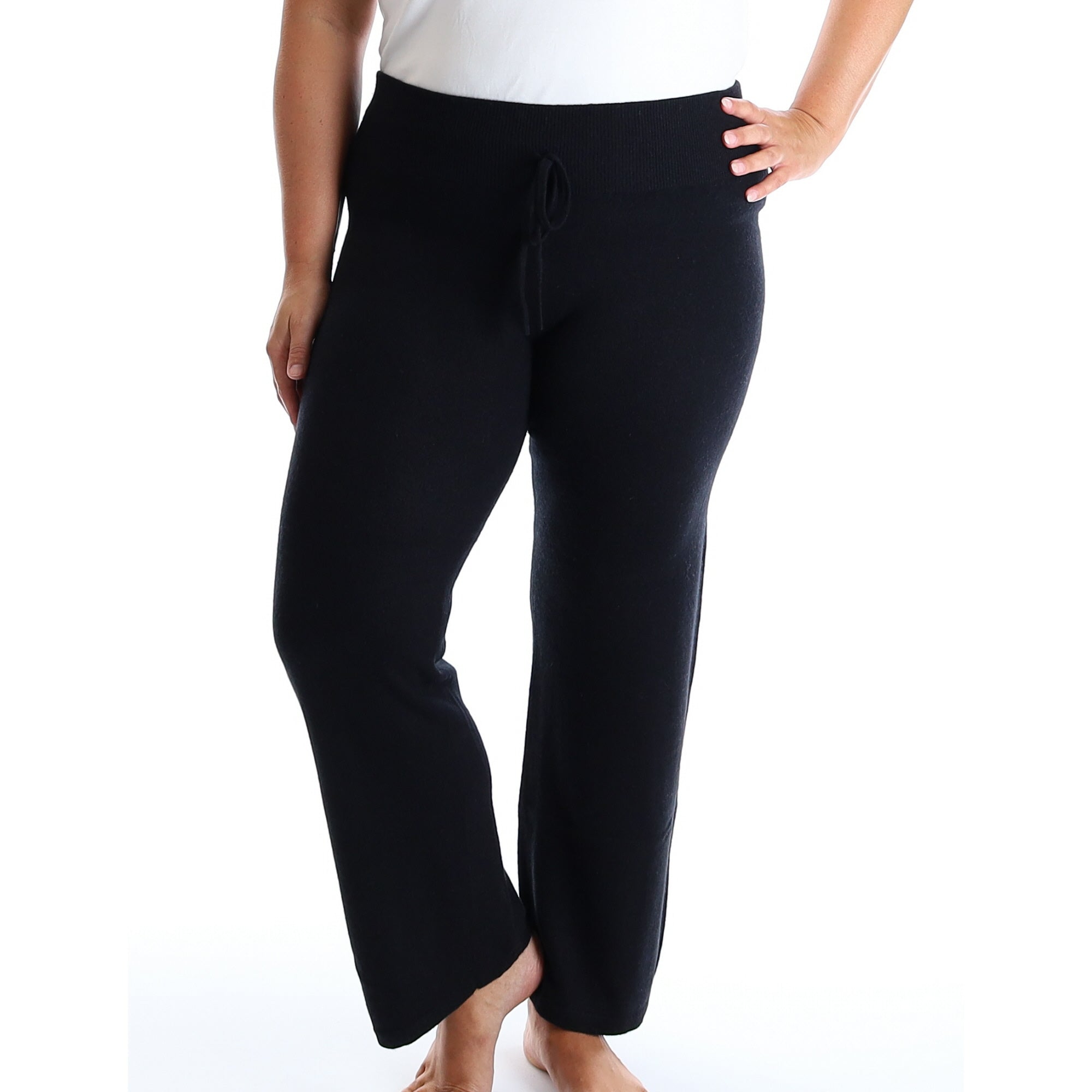 Black Wide Leg Cashmere Lounge Pants Large