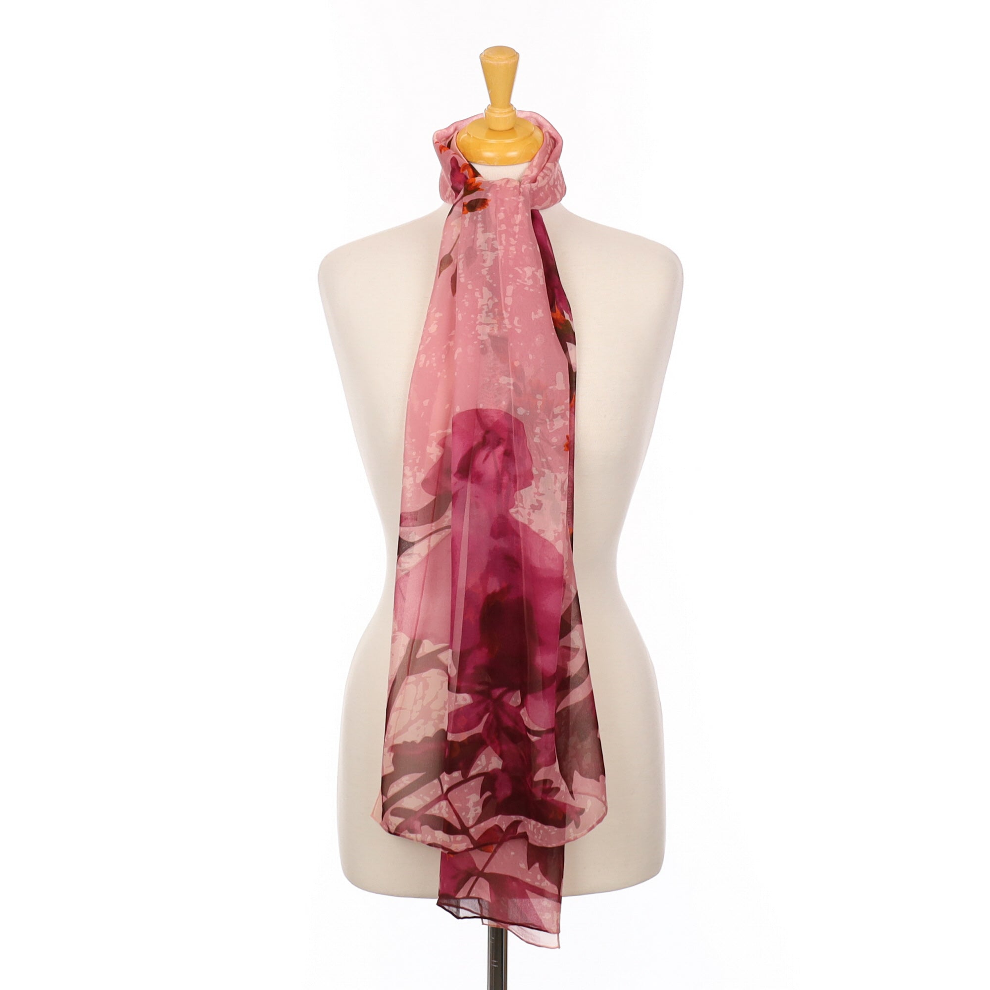 Brand New Kenzo Pink Chiffon Silk Scarf