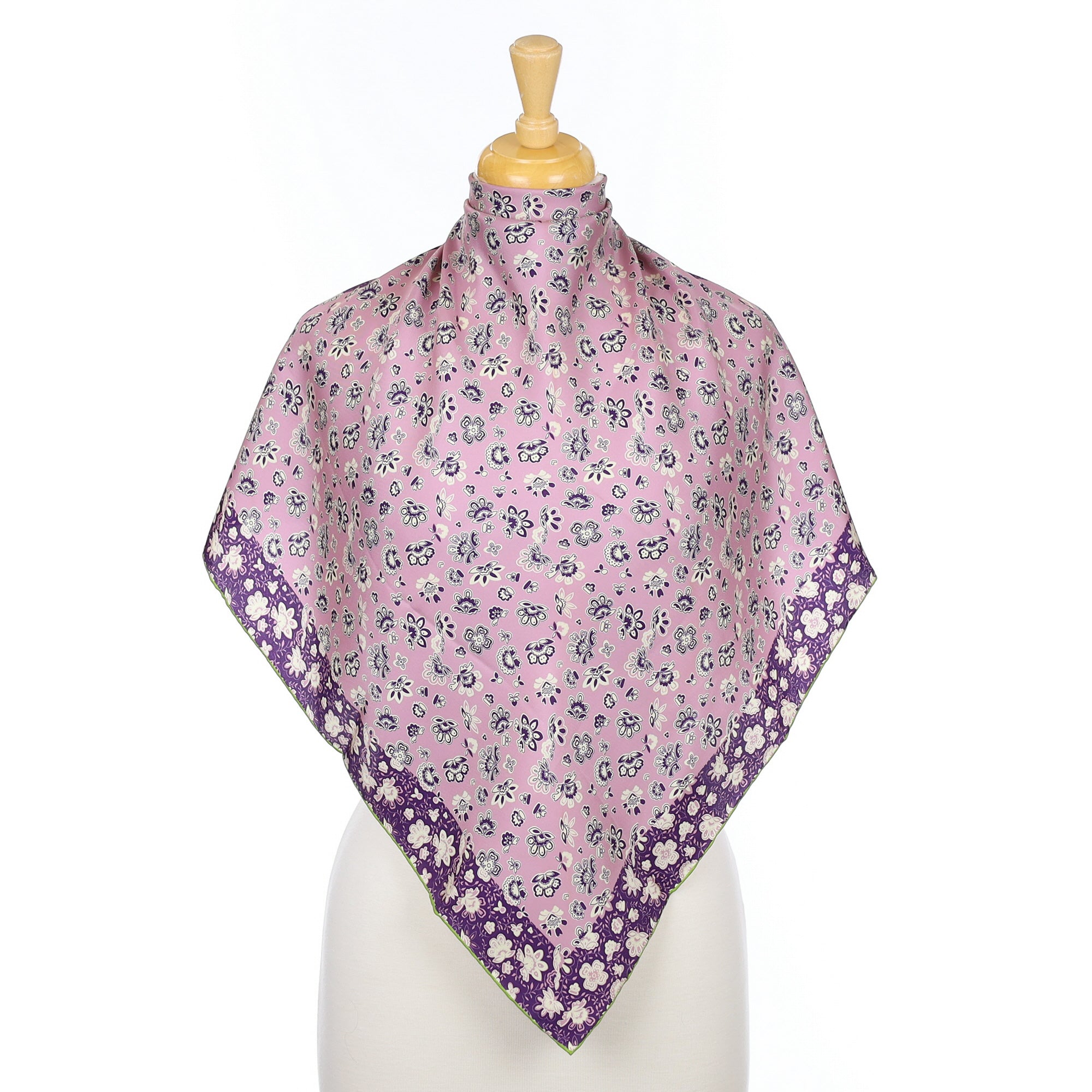 Unworn E.Marinella Mauve Floral Silk Scarf