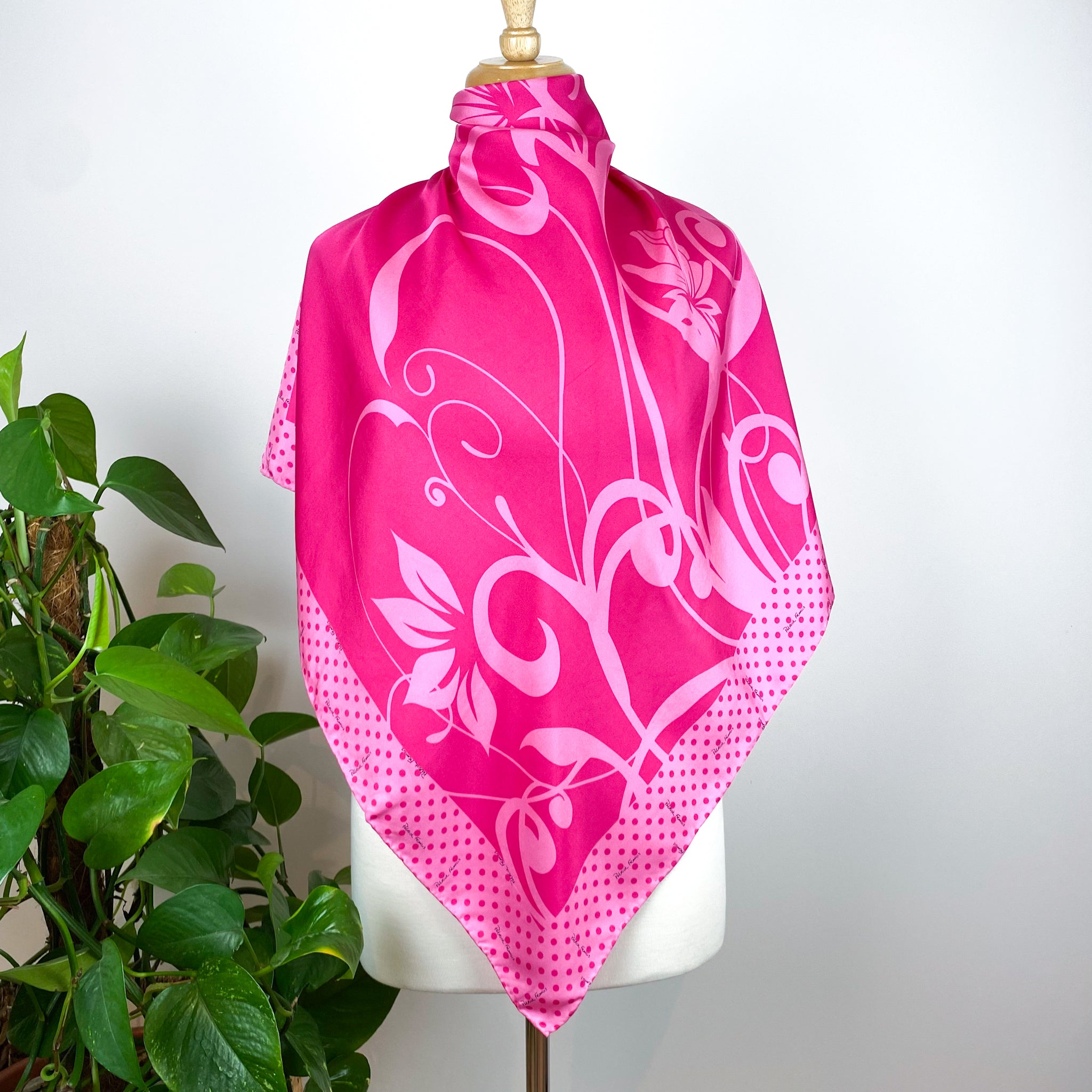 Immaculate Patrick Francis Pink Spotty Silk Scarf