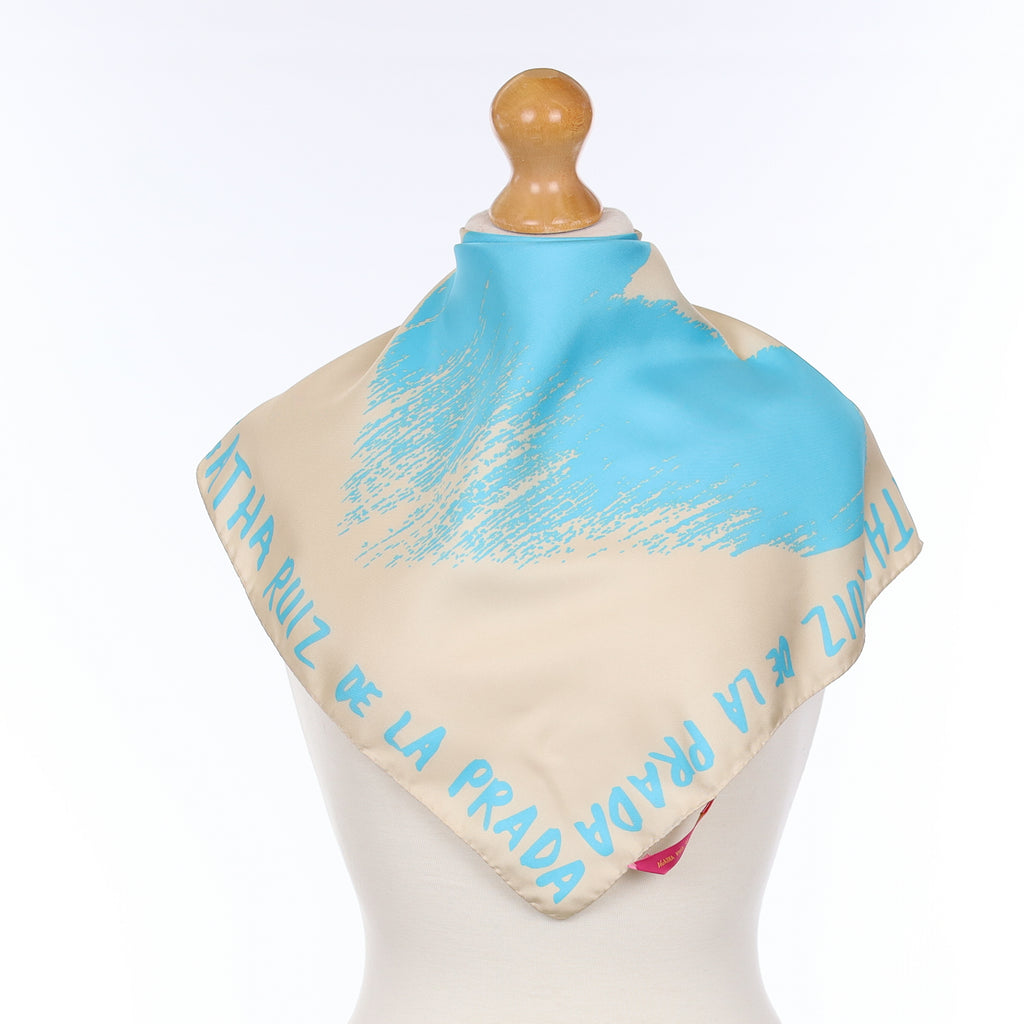 Agatha Ruiz Blue Heart Silk Scarf
