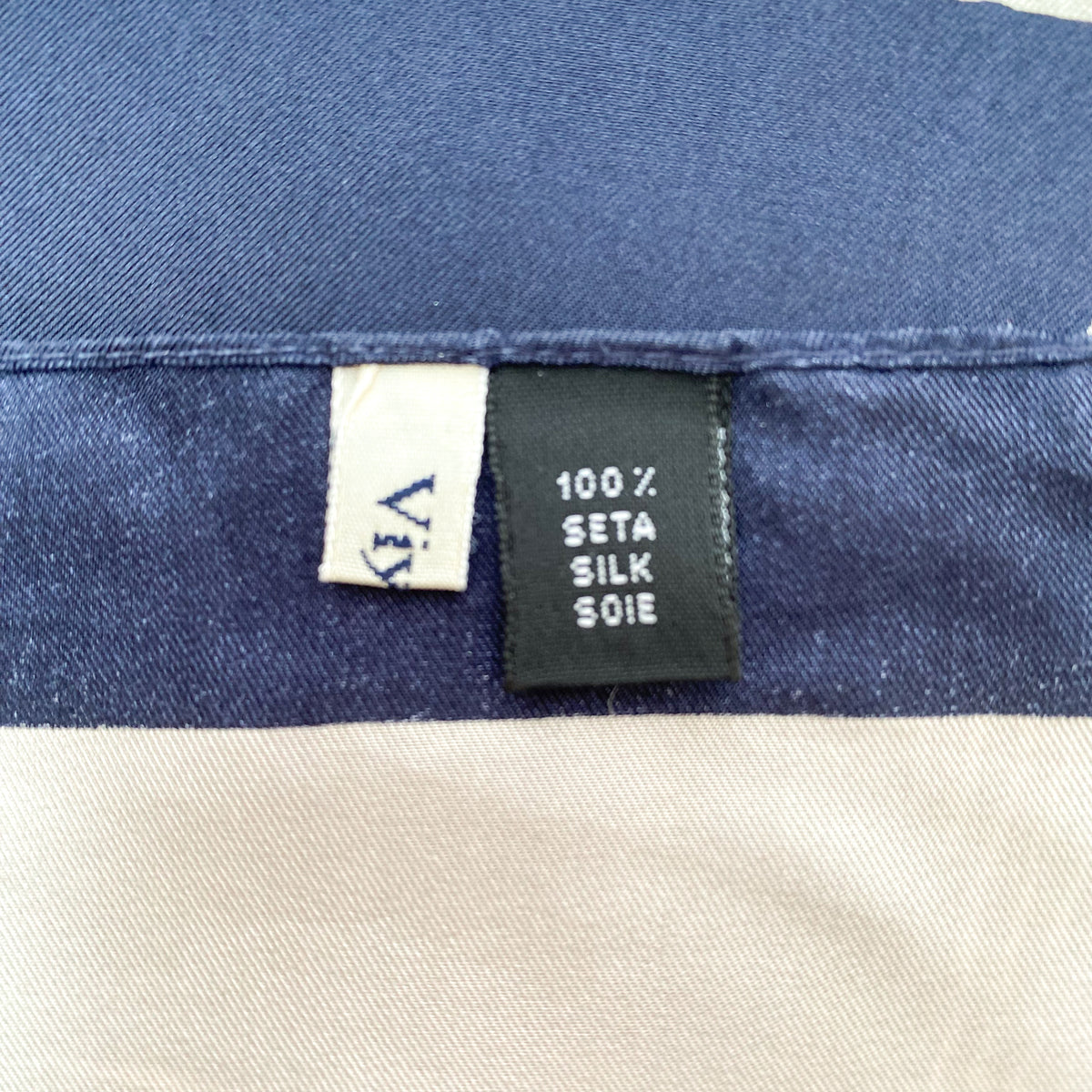 Viyella Navy and Grey Silk Scarf