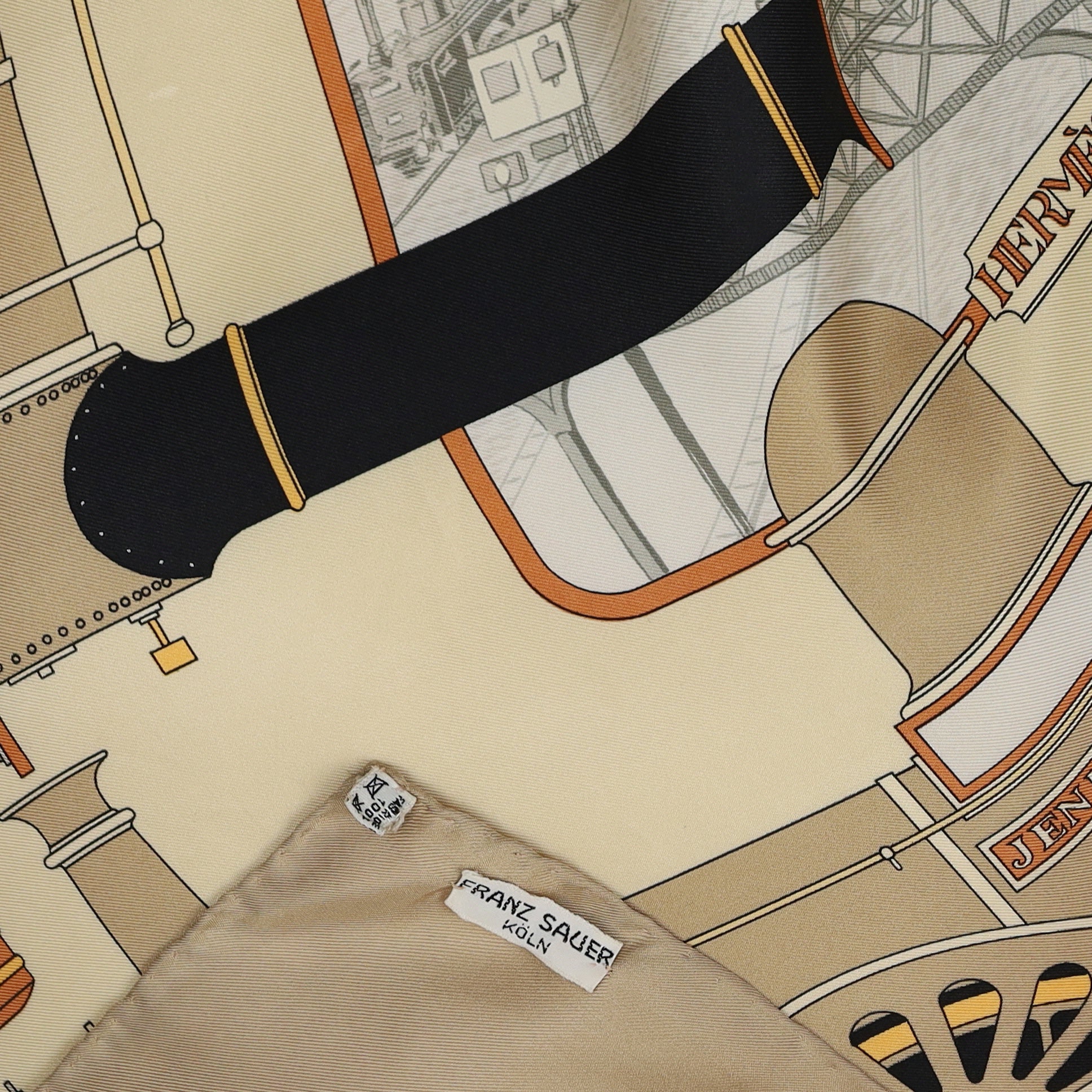 Hermès Locomotives À Vapeur Silk Scarf Rare