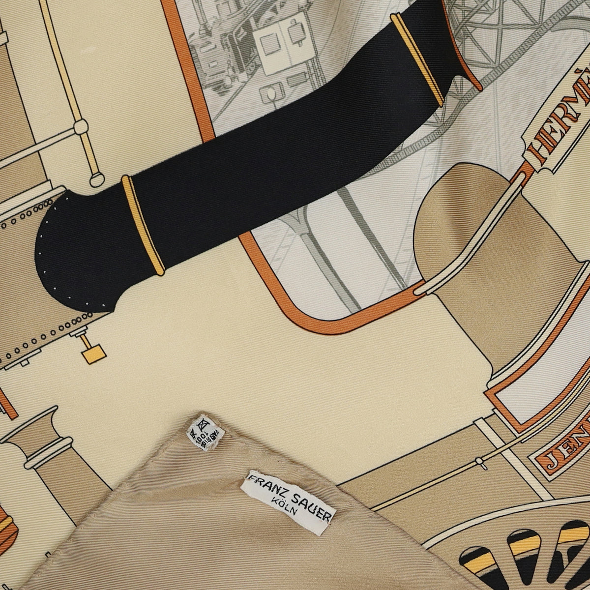Hermès Locomotives À Vapeur Silk Scarf Rare