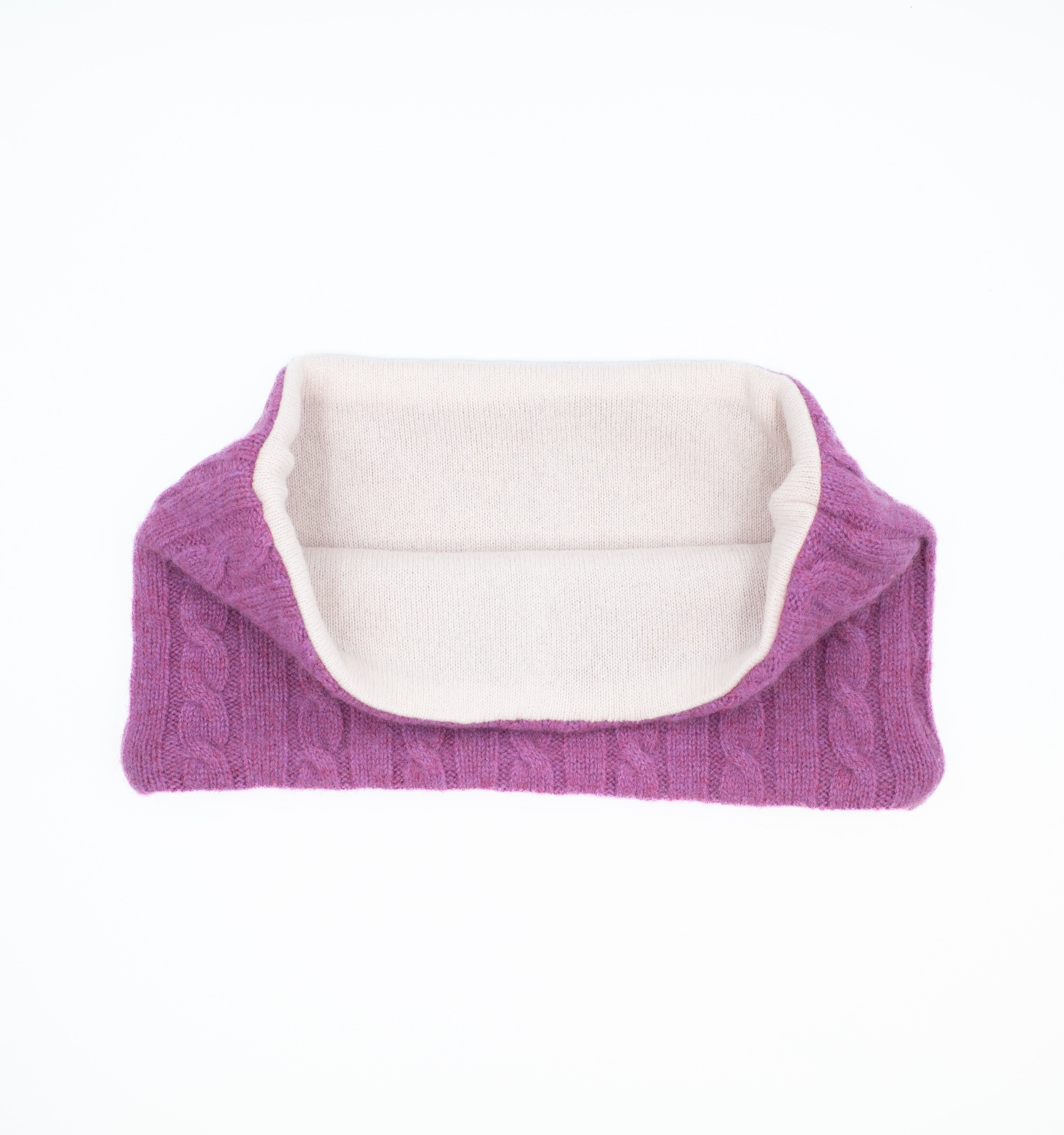 Faded Magenta Cable and Ice Pink Neck Warmer