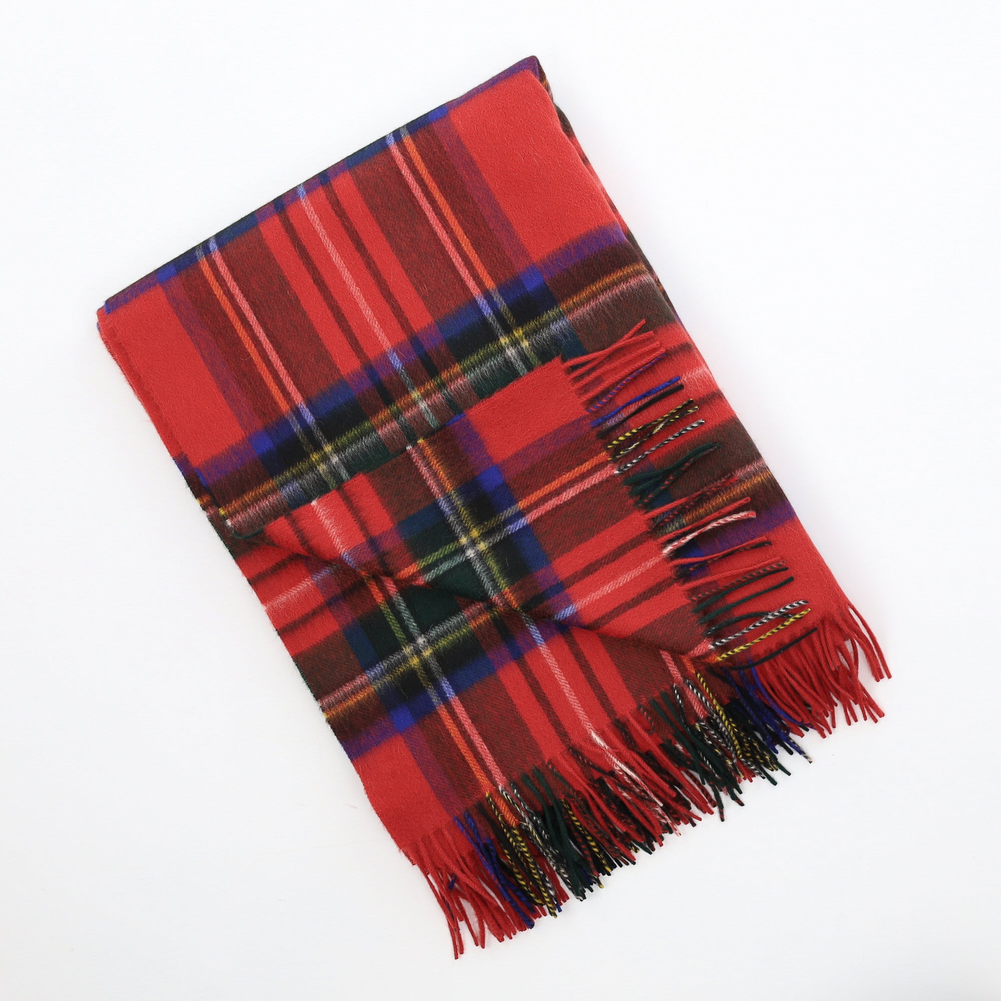 Brand New English Red Royal Stewart Tartan Luxury Woven Cashmere Blanket