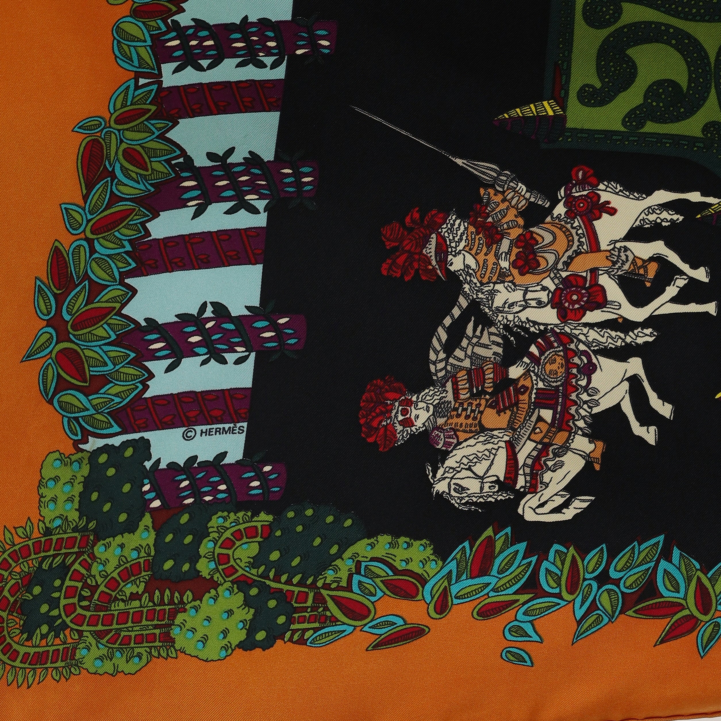 Hermès Le Paradis Du Roy Silk Scarf