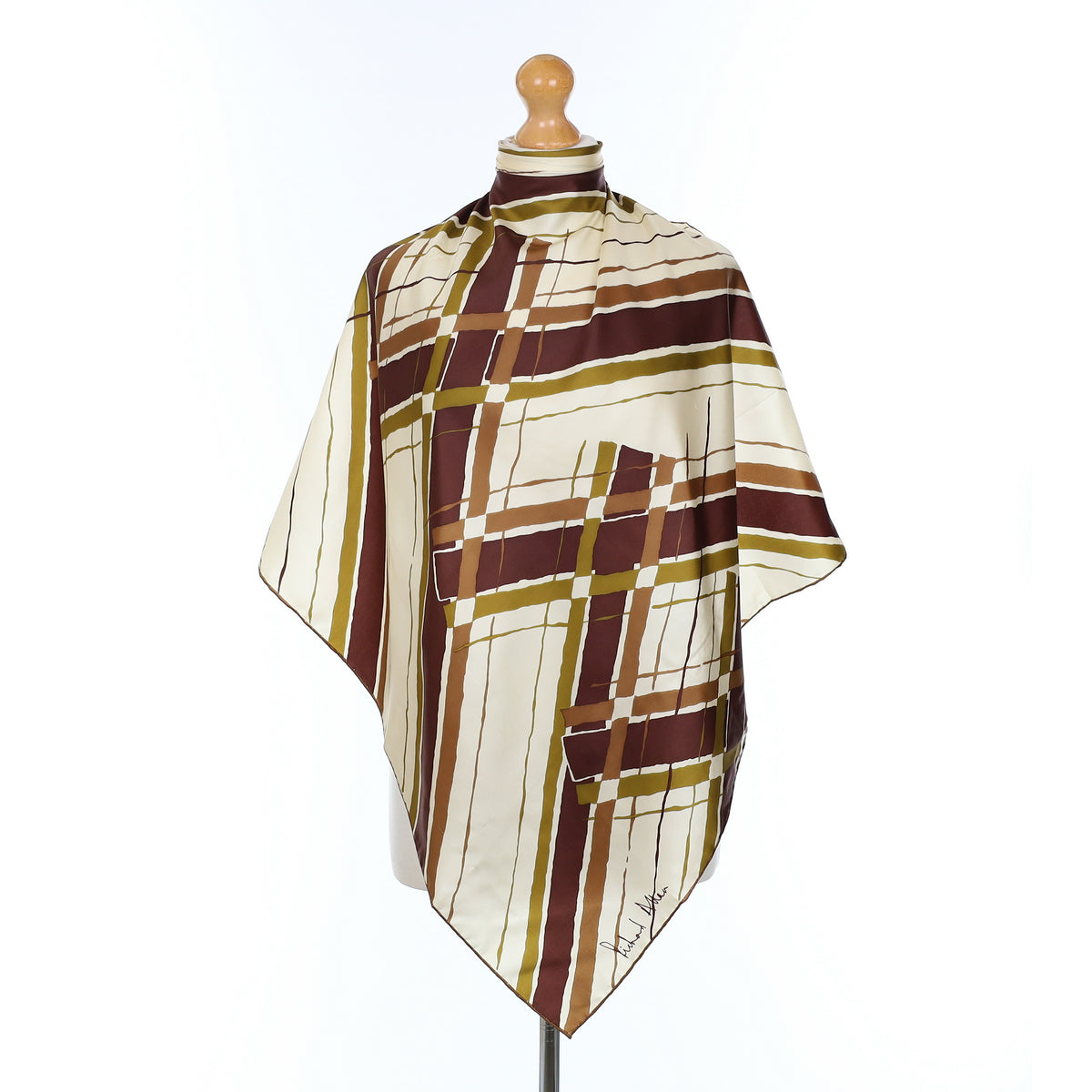 Richard Allan Line Design Vintage Silk Scarf
