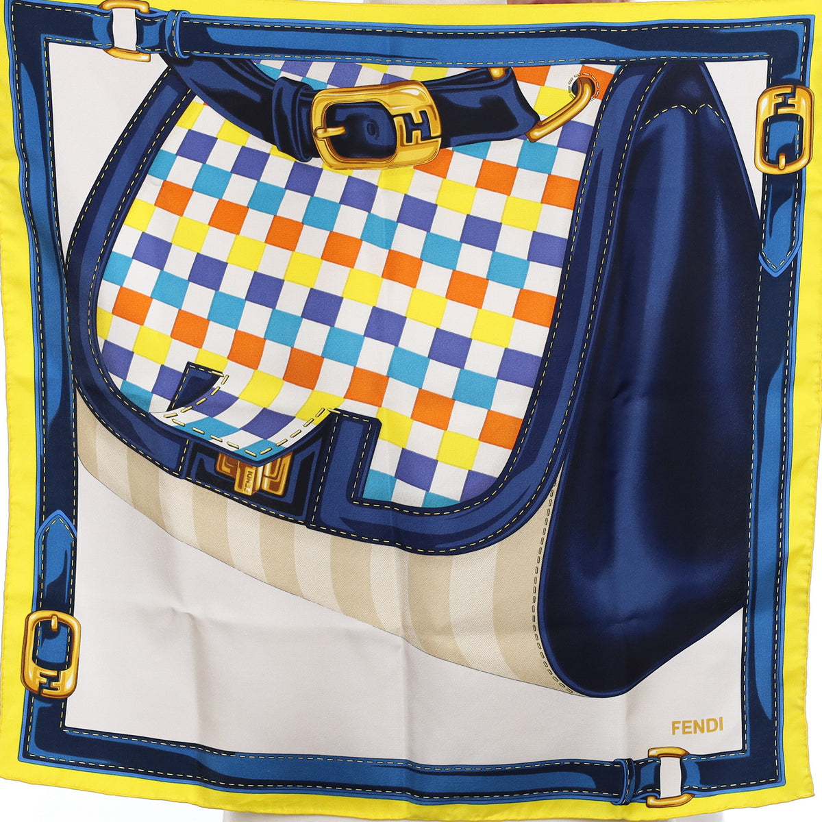 Fendi Handbag Designer Silk Scarf