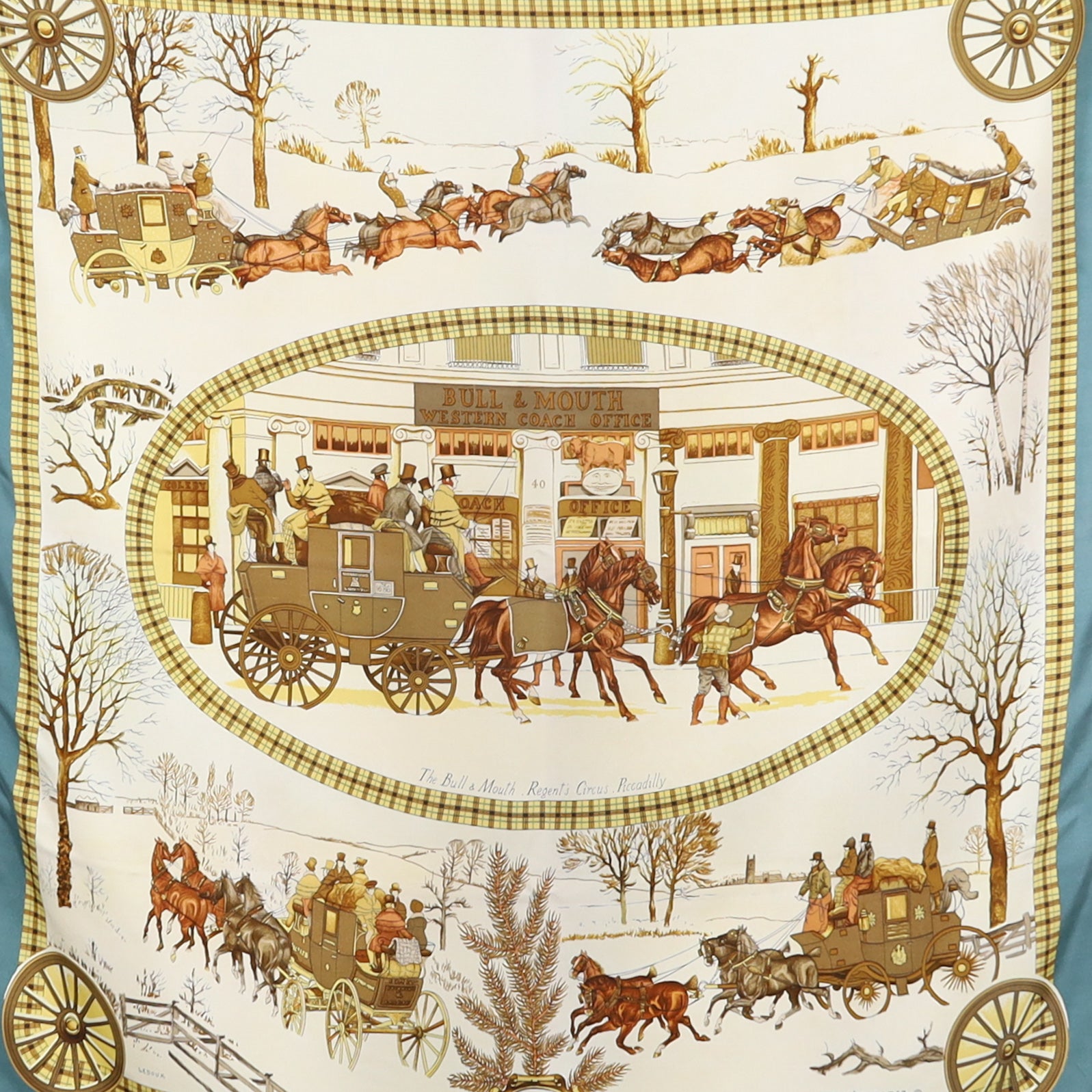 Hermès L’ Hiver En Poste Silk Scarf