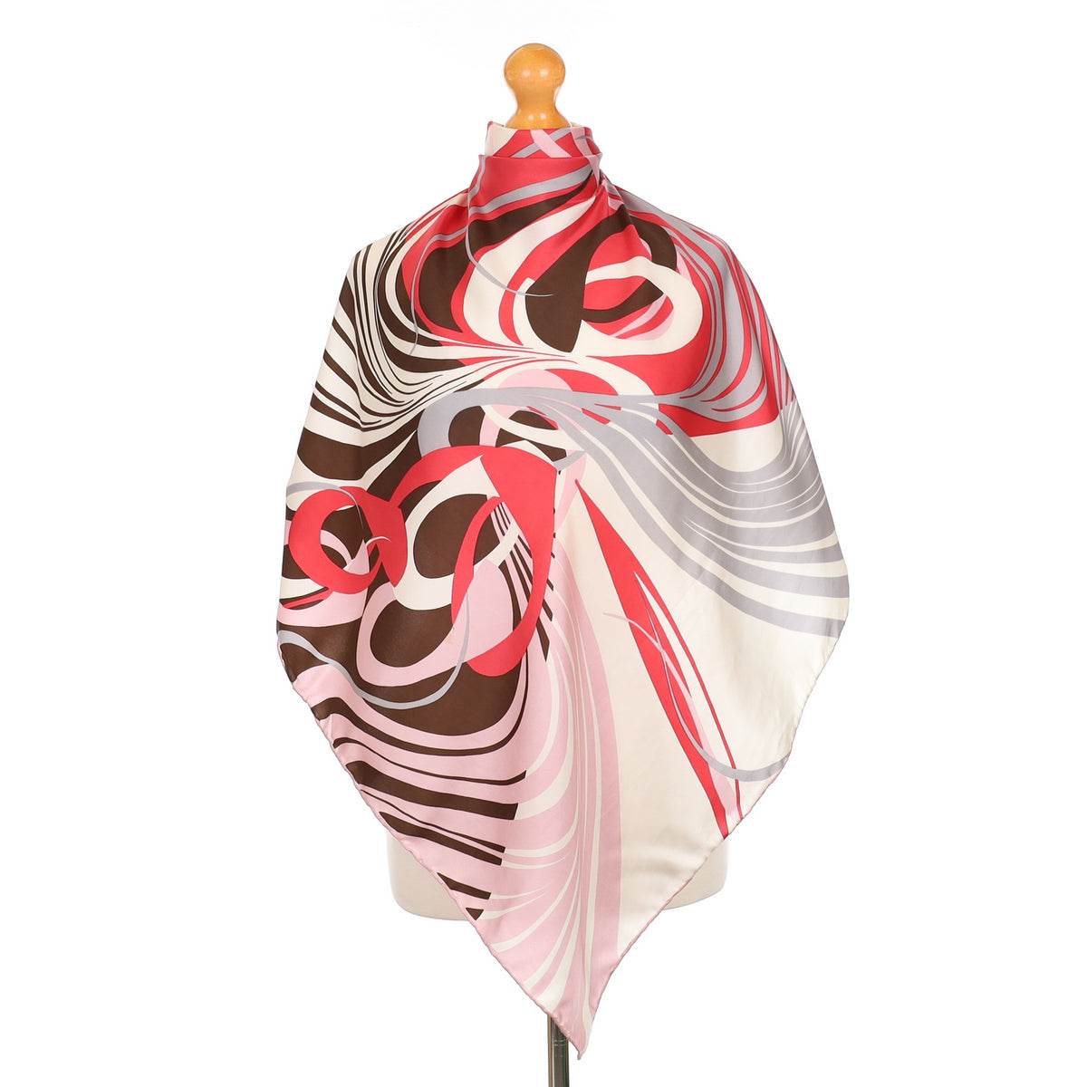 1970’s Richard Allan Pink Swirl Vintage Silk Scarf