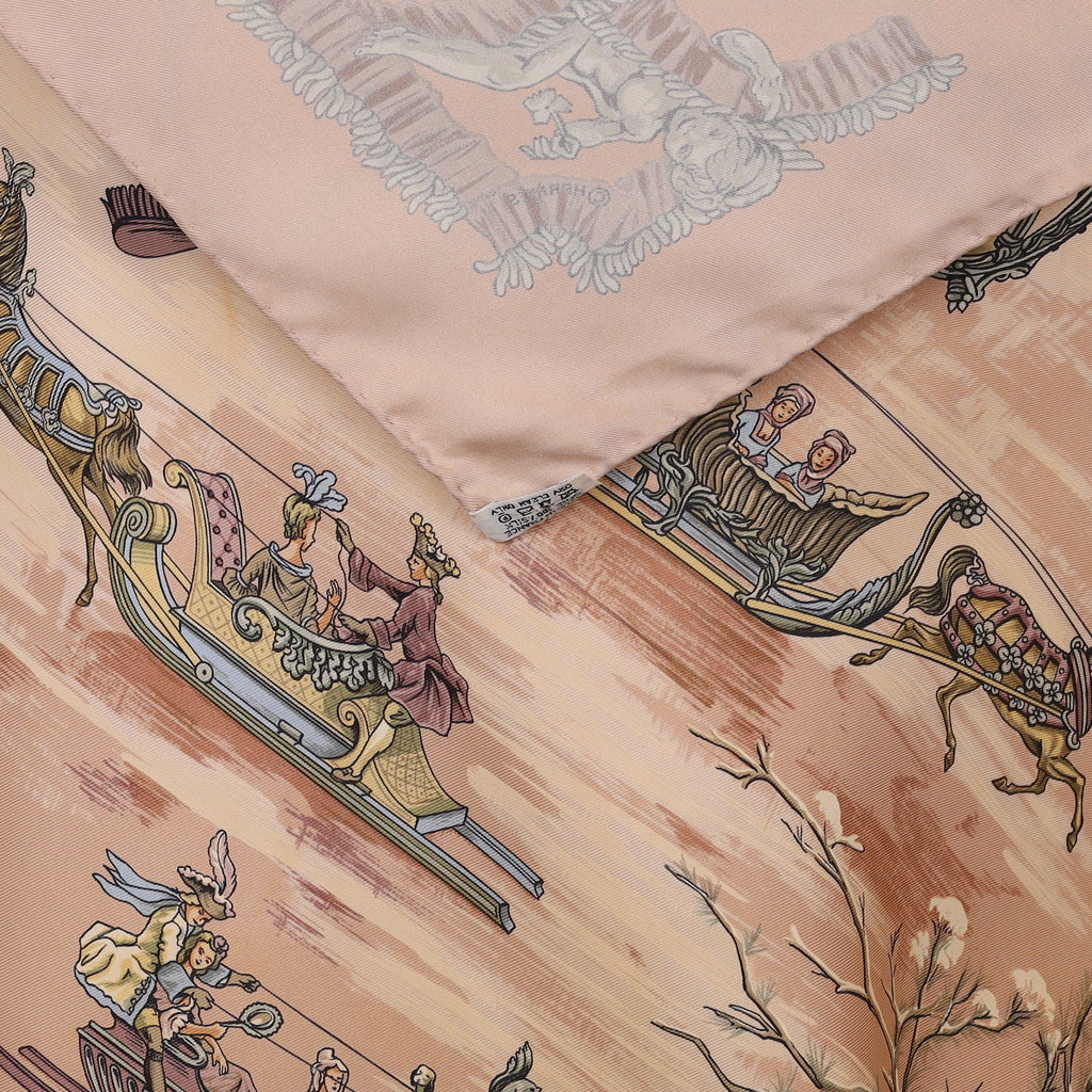 Hermès Traineaux Et Glissades Silk Scarf
