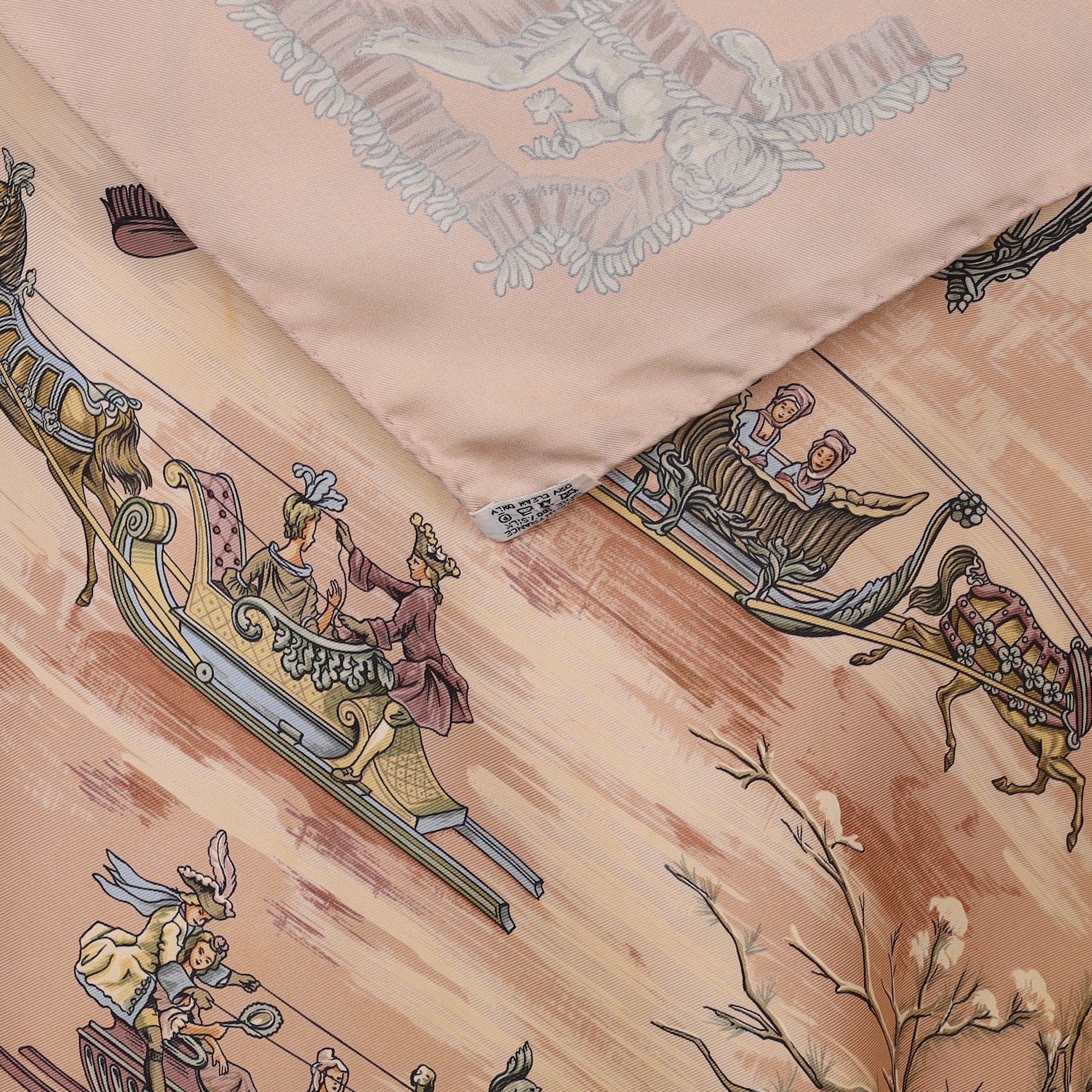 Hermès Traineaux Et Glissades Silk Scarf
