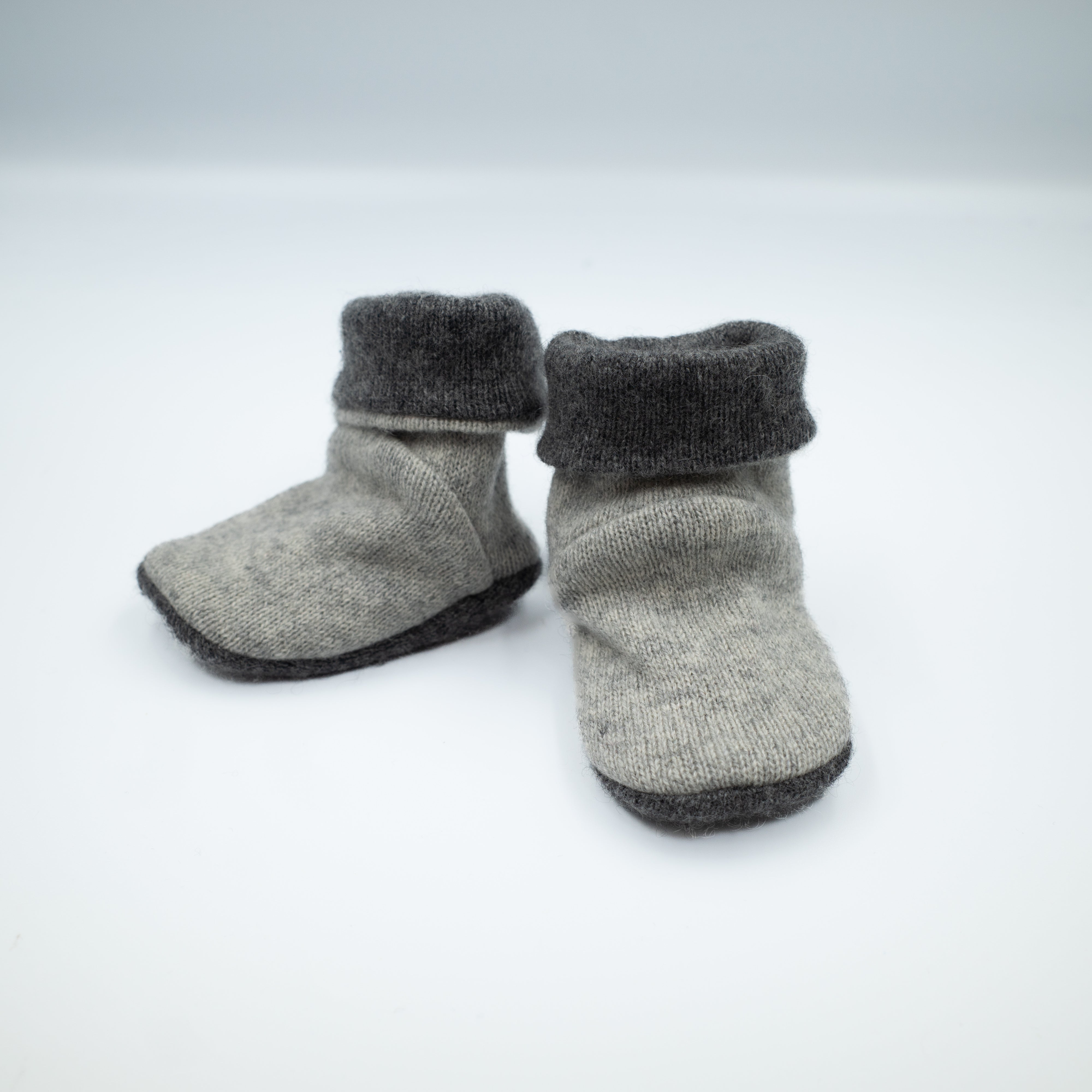 Cashmere Baby Boots in Grey