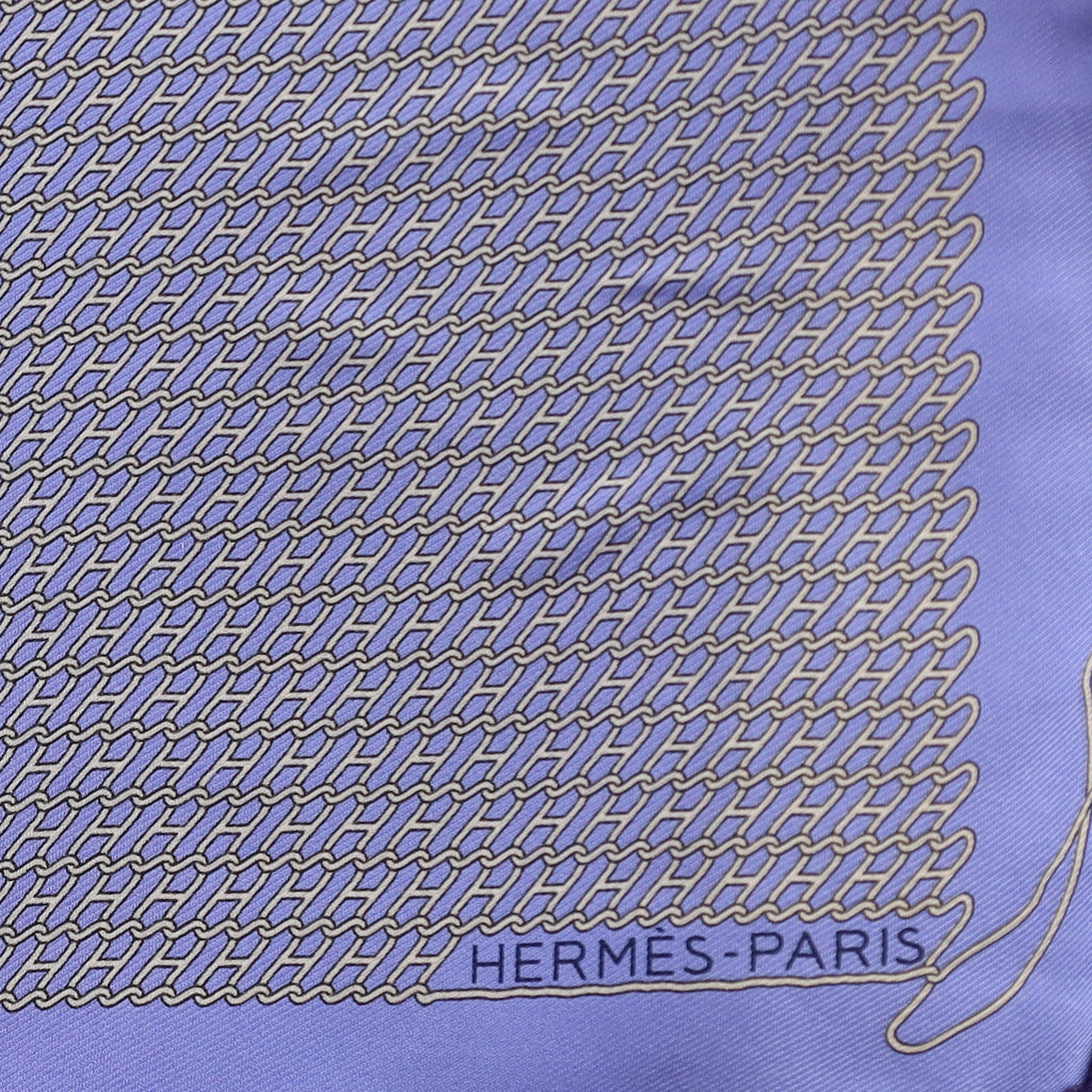 Hermès Light Blue Anchor Chain 42 Silk Scarf