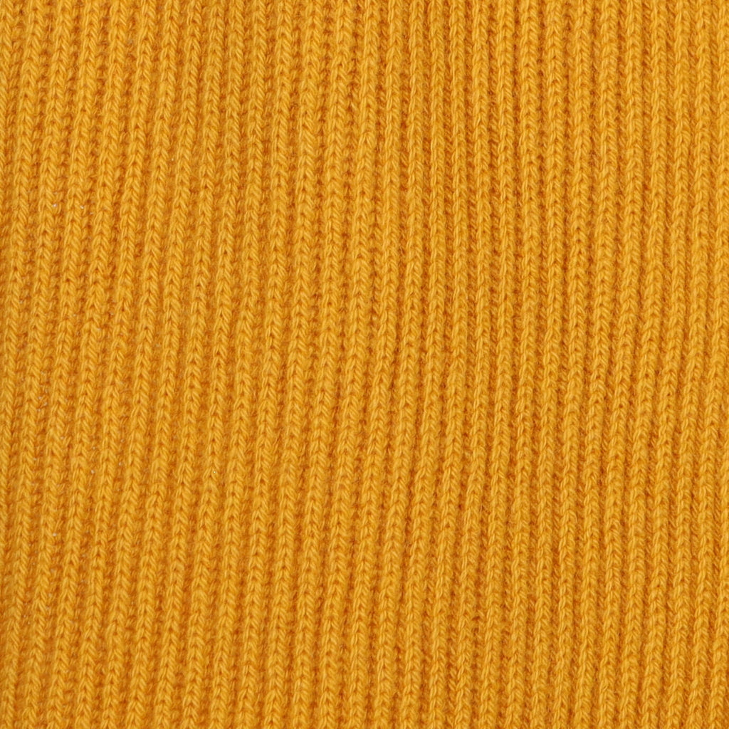Brand New Scottish Mustard Rib Cashmere Scarf