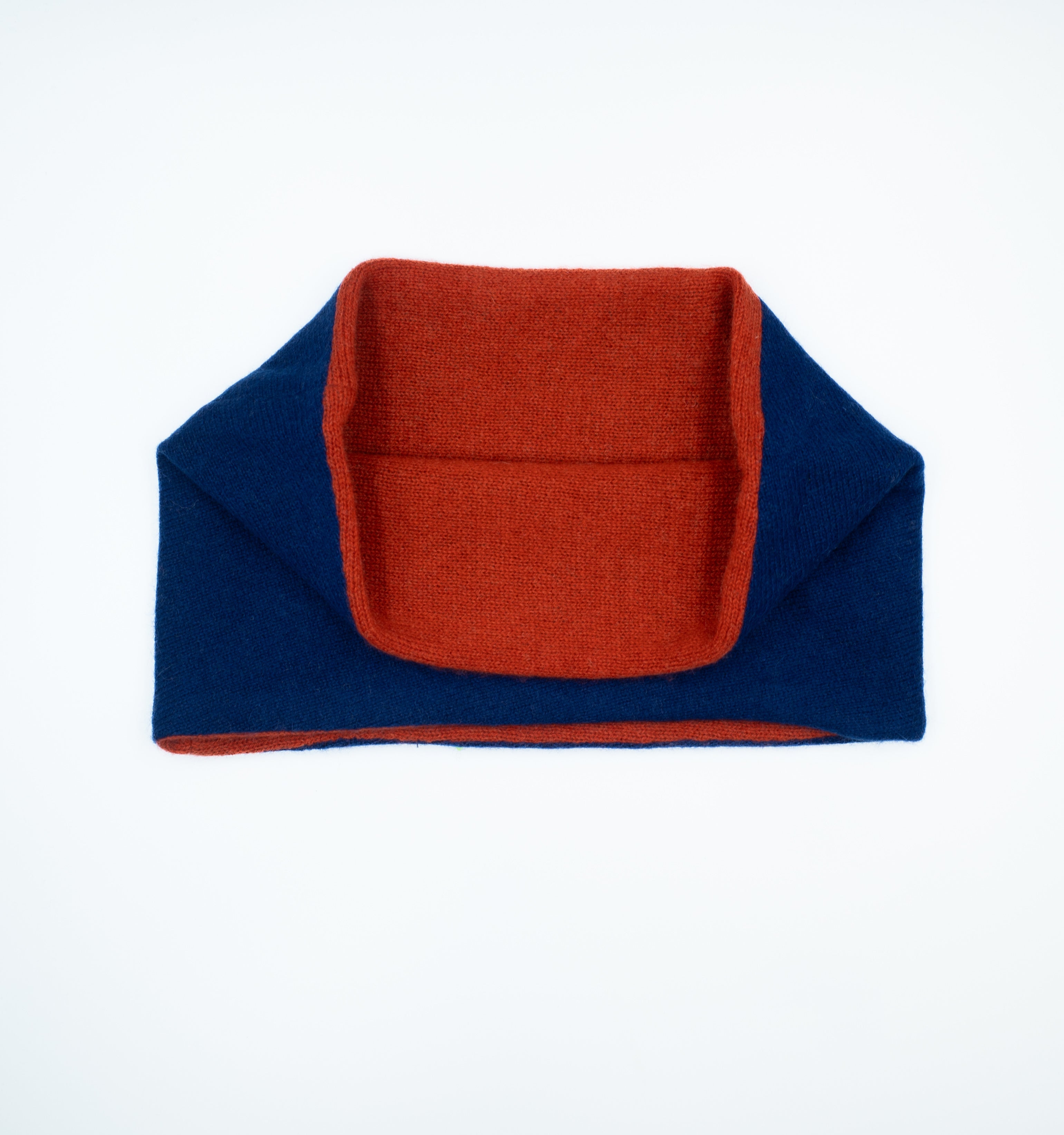 Men’s French Navy and Tomato Orange Neck Warmer