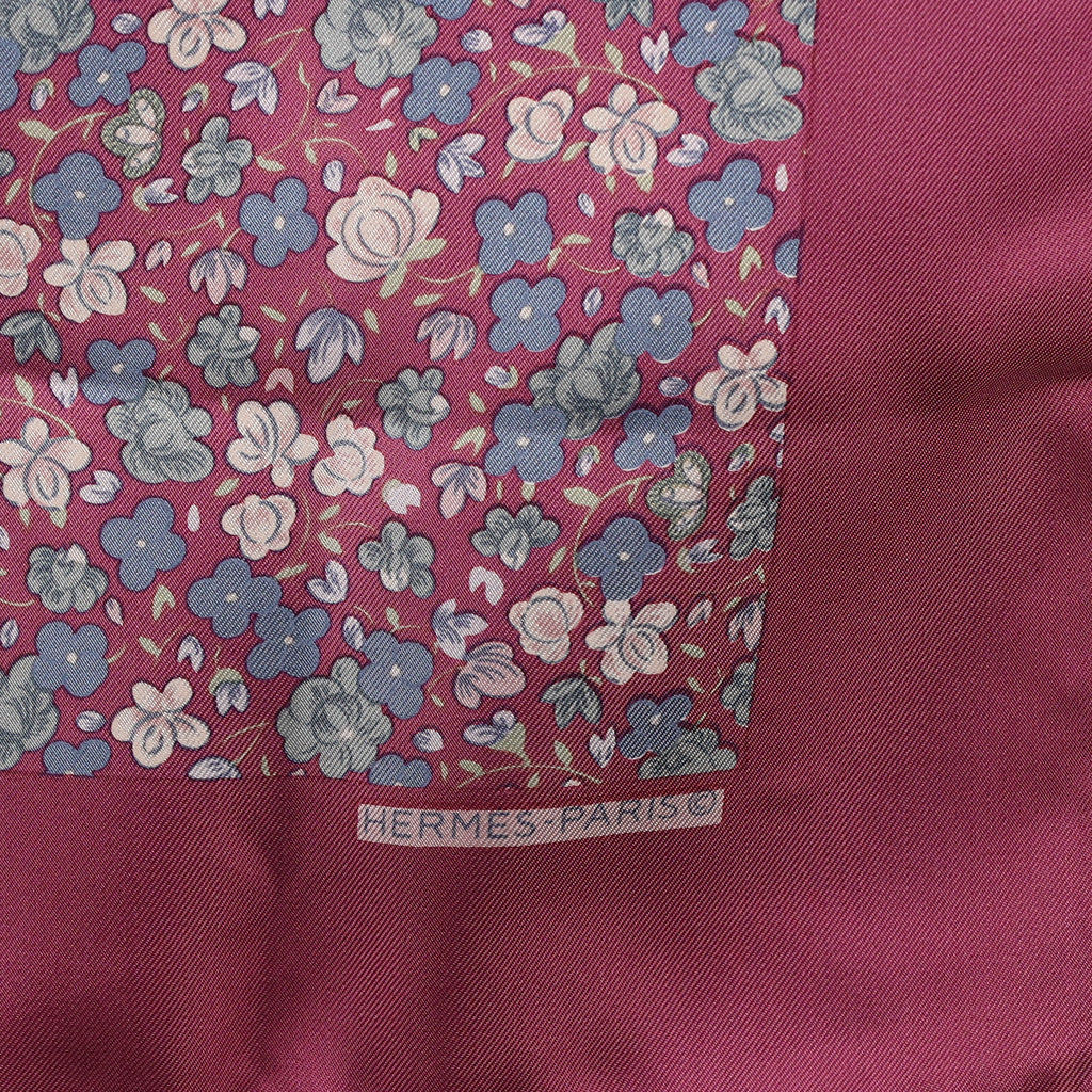 Hermès Purple Floral 42 Silk Scarf
