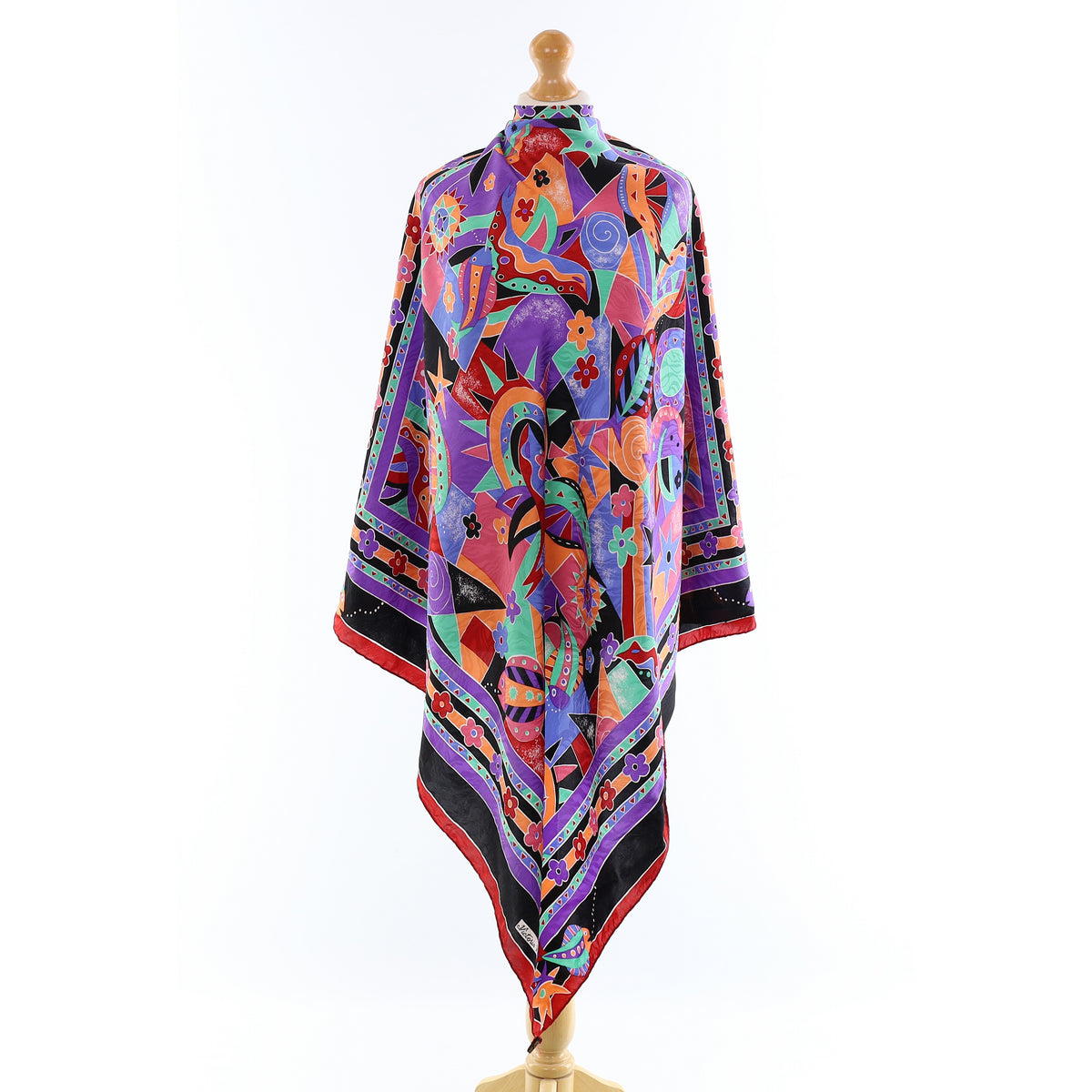 Colourful Patchwork Silk Scarf