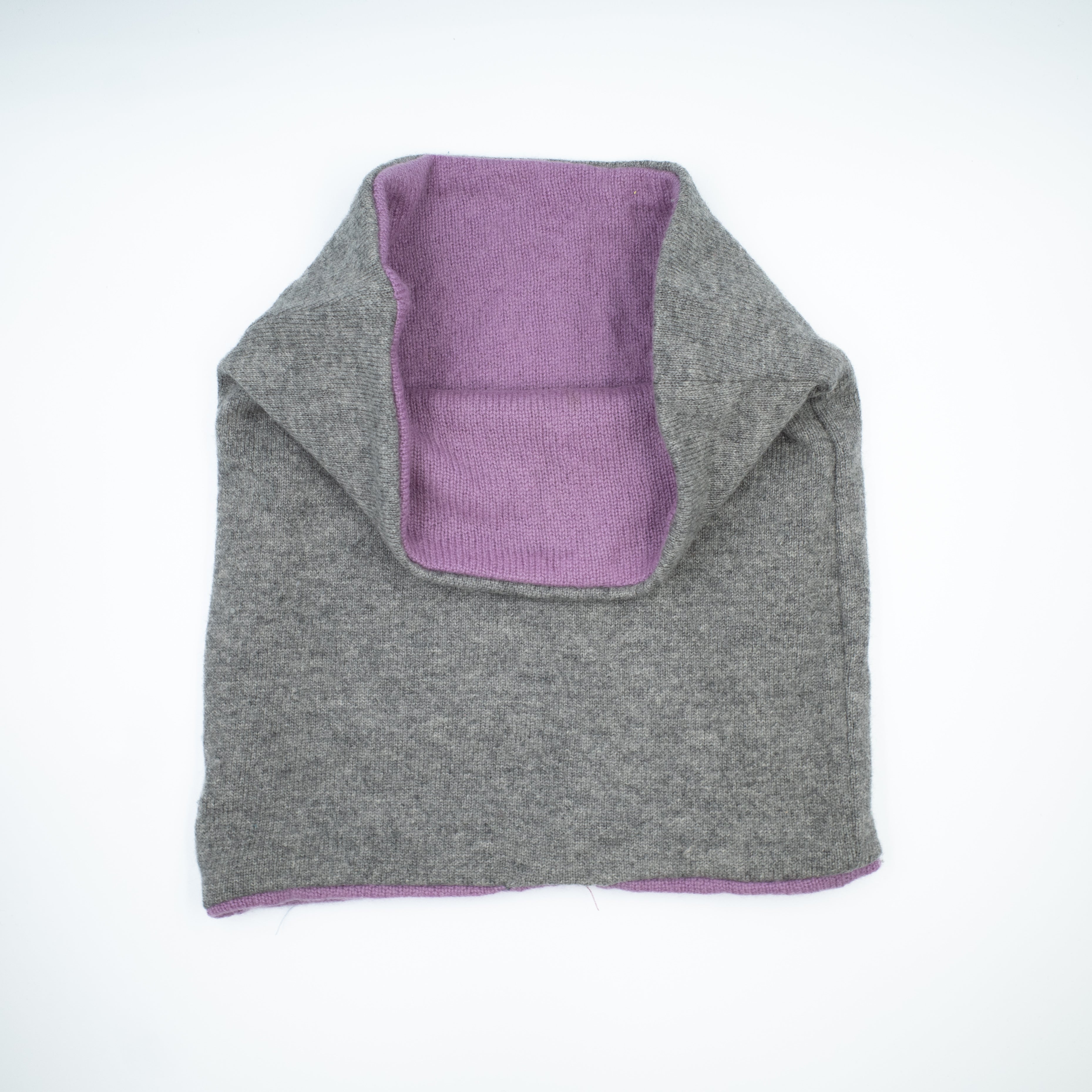 Smoke Grey and Heather Pink Luxury Double Layered Snood