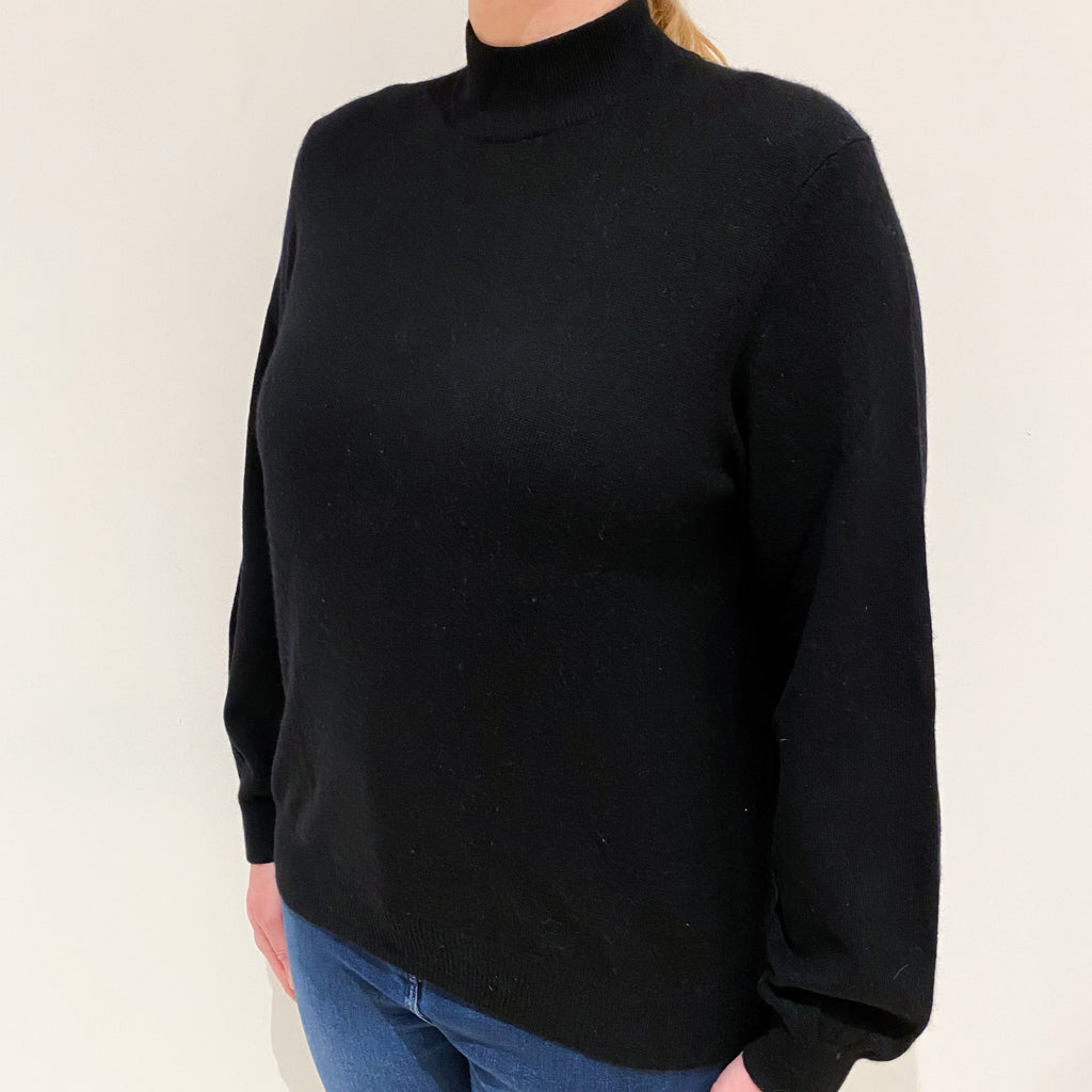 Black Cashmere Turtle Neck Jumper Large