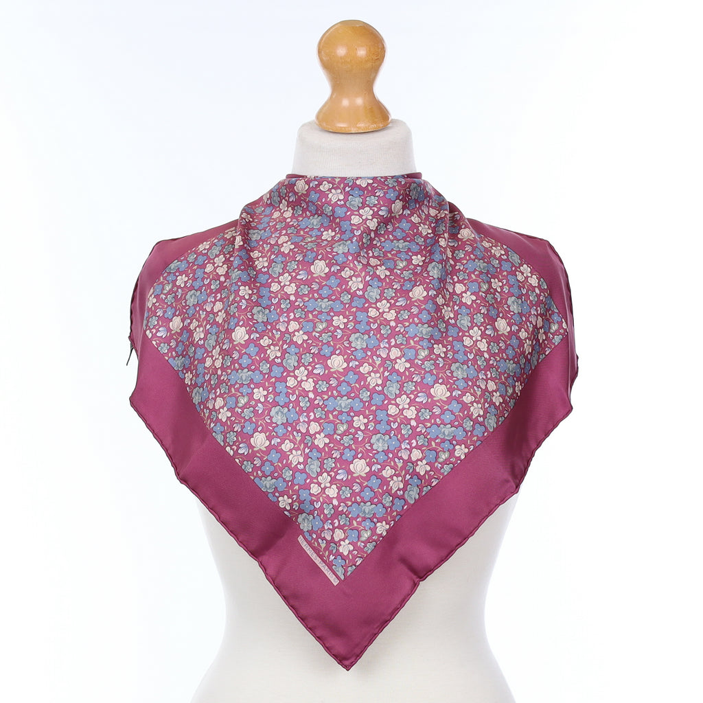 Hermès Purple Floral 42 Silk Scarf