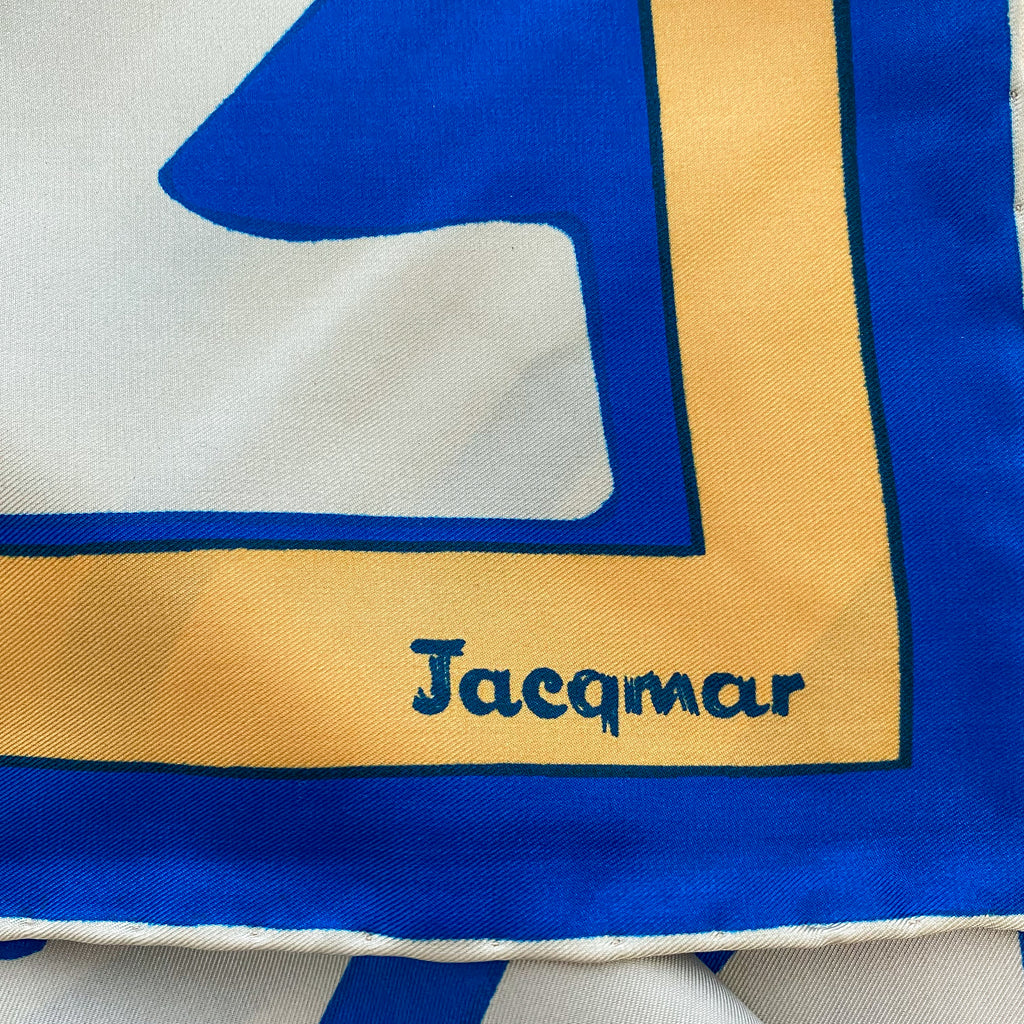 Brand New 1970s Jacqmar Vintage Silk Scarf