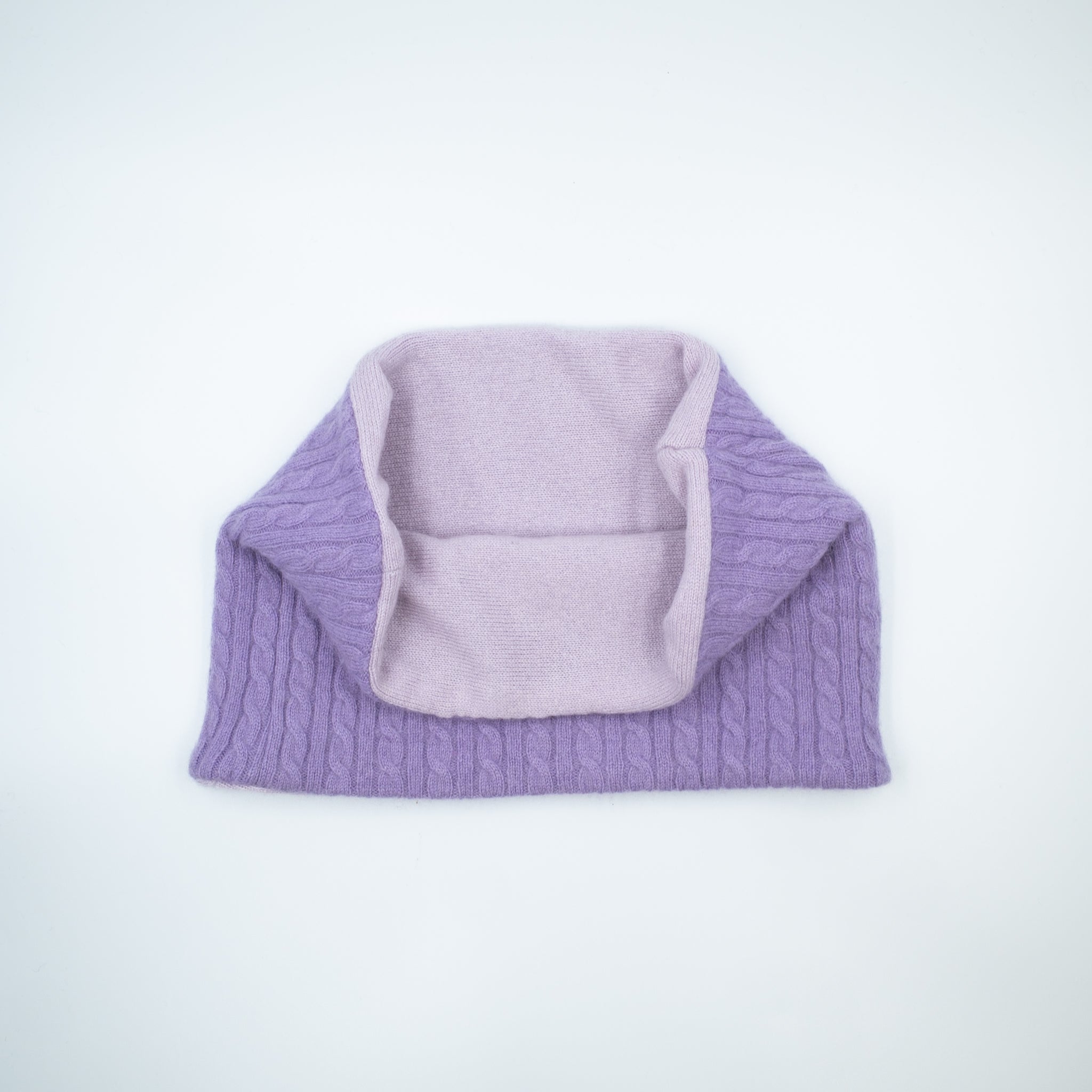 Lavender Cable and Lilac Neck Warmer