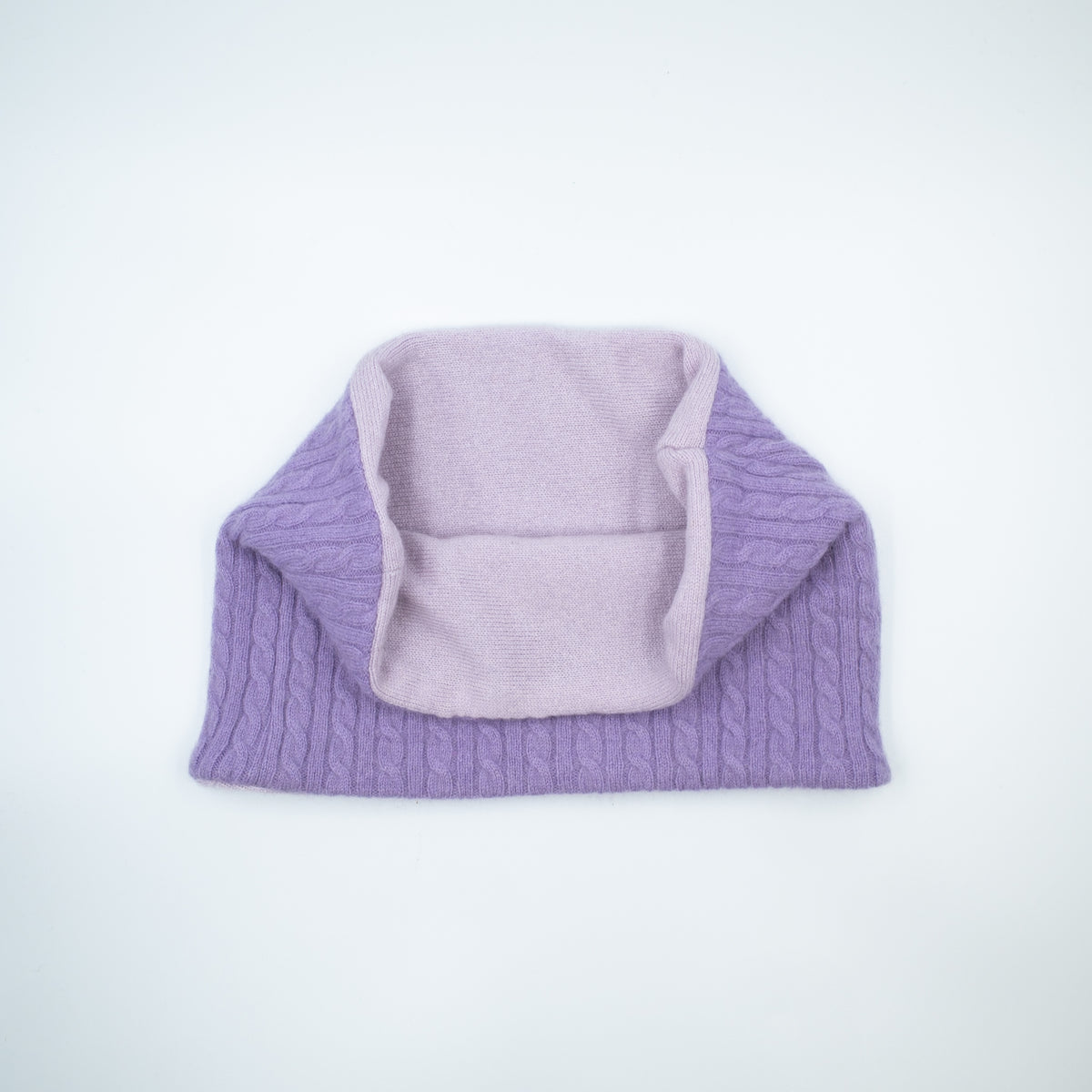 Lavender Cable and Lilac Neck Warmer